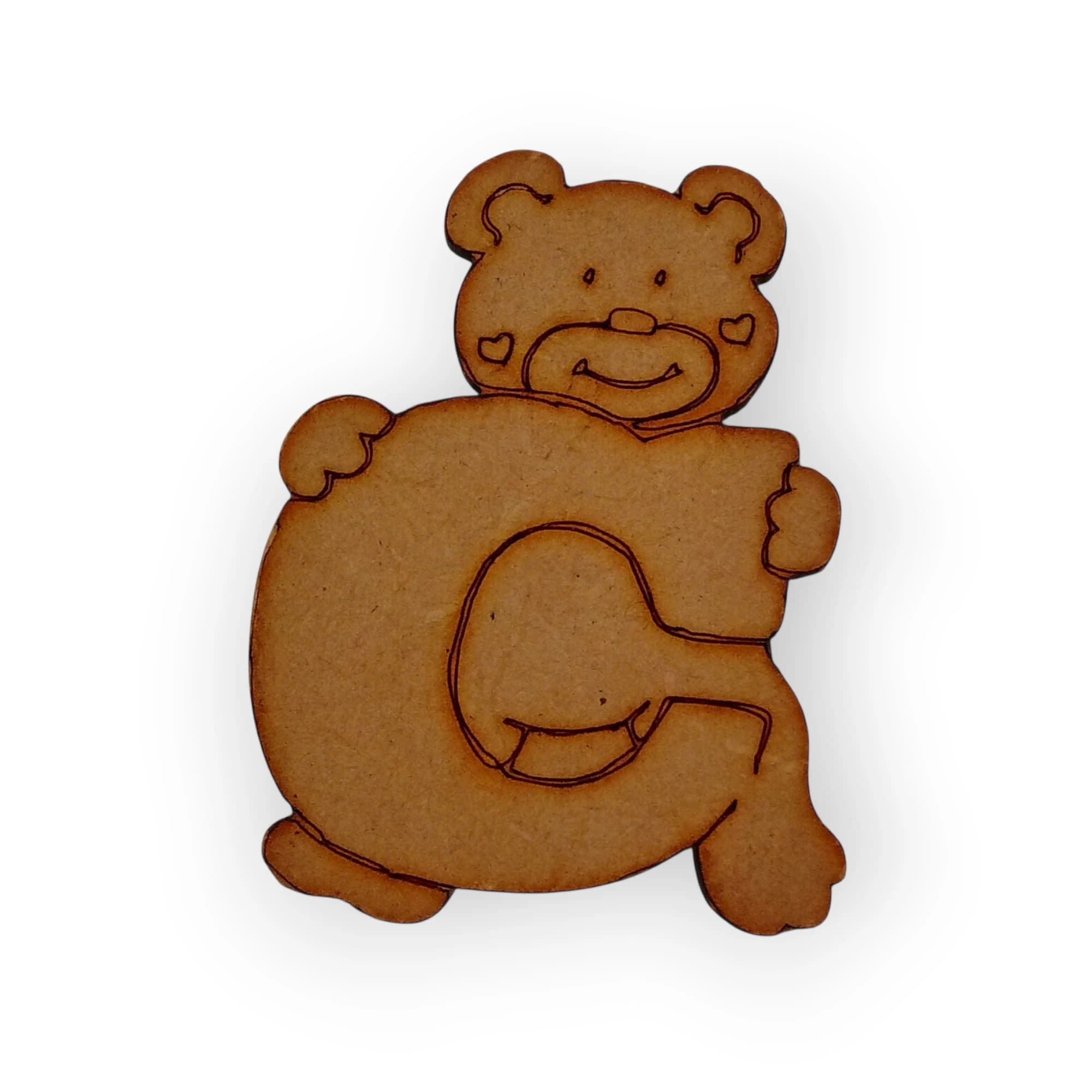 Wood Teddy Letter C