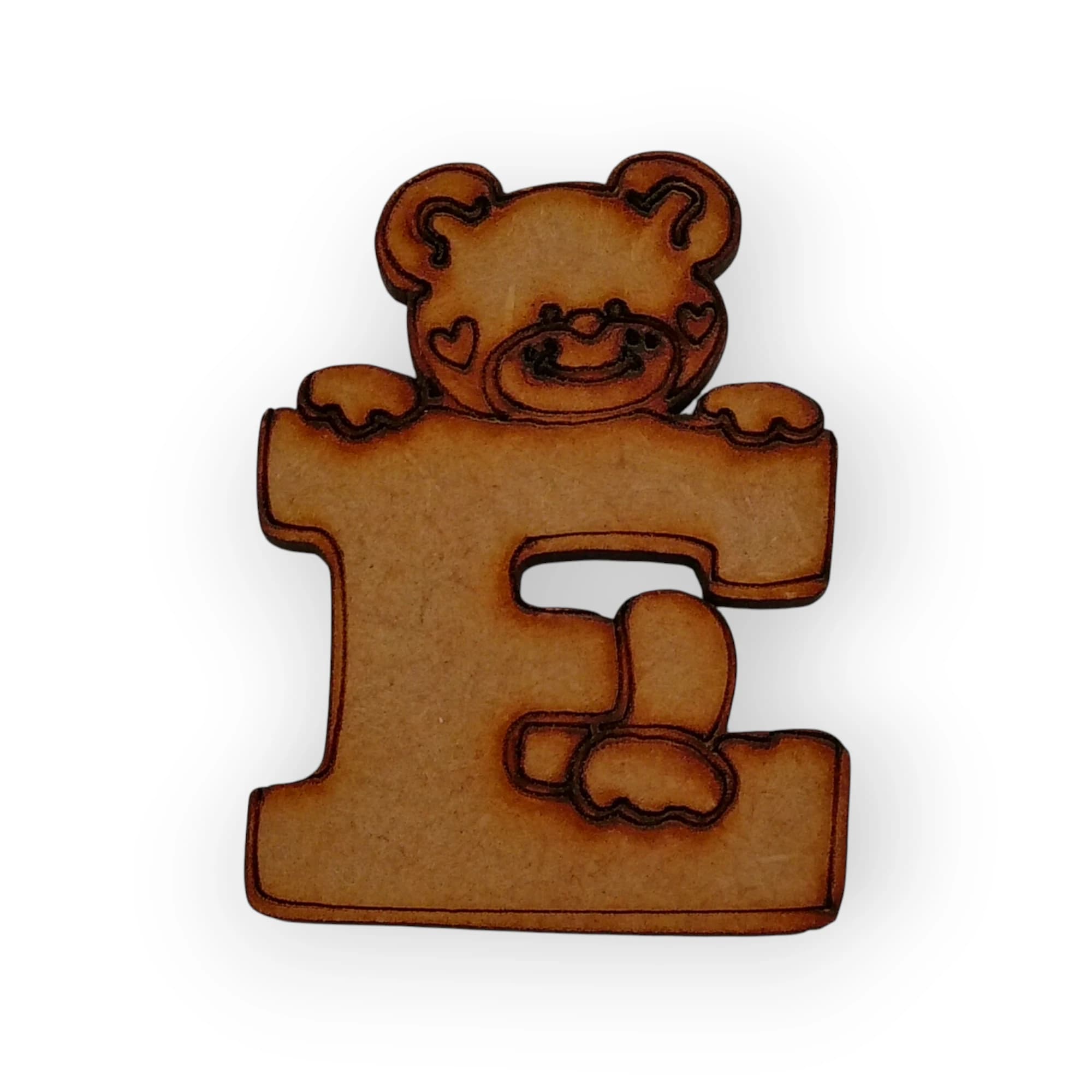 Wood Teddy Letter E
