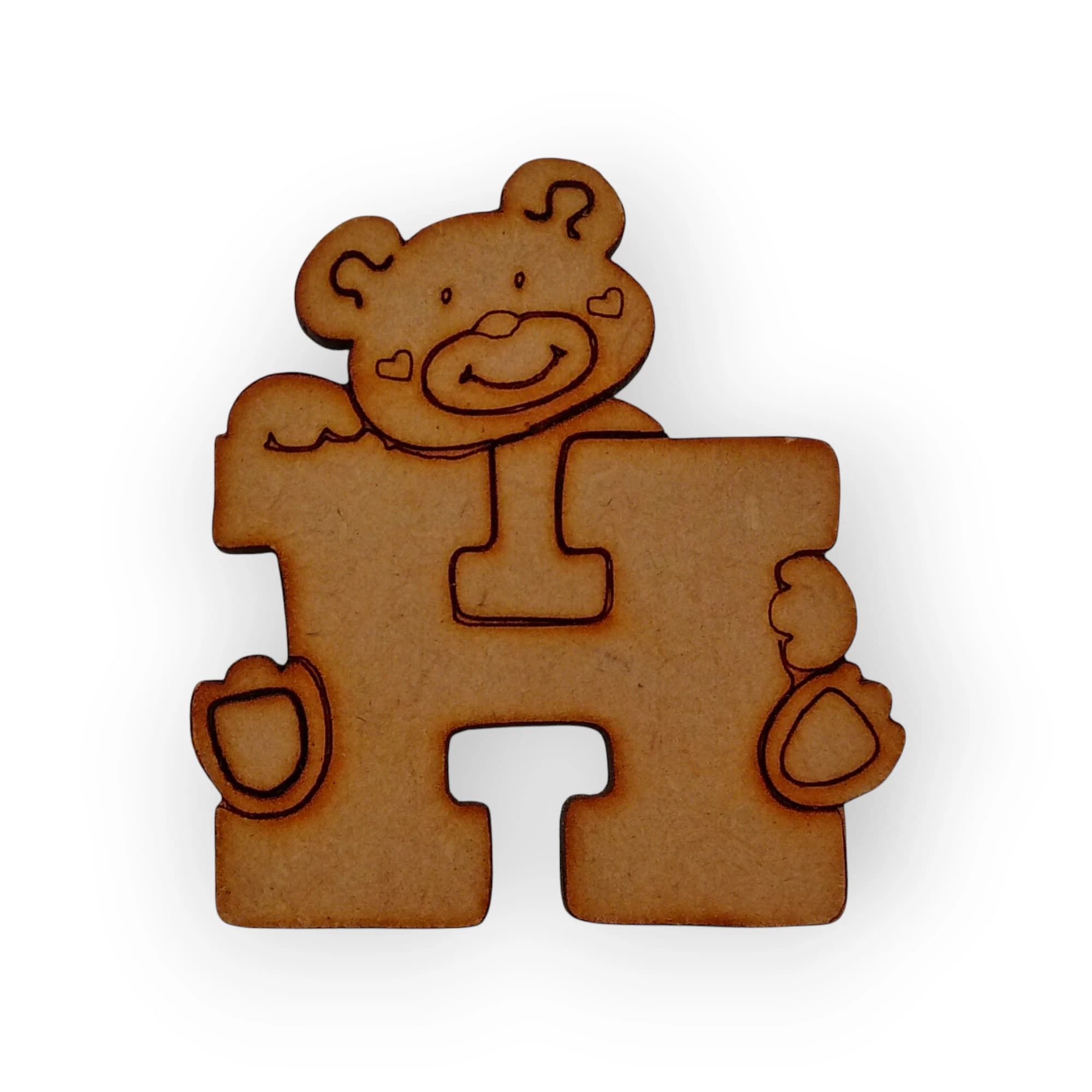 Wood Teddy Letter H