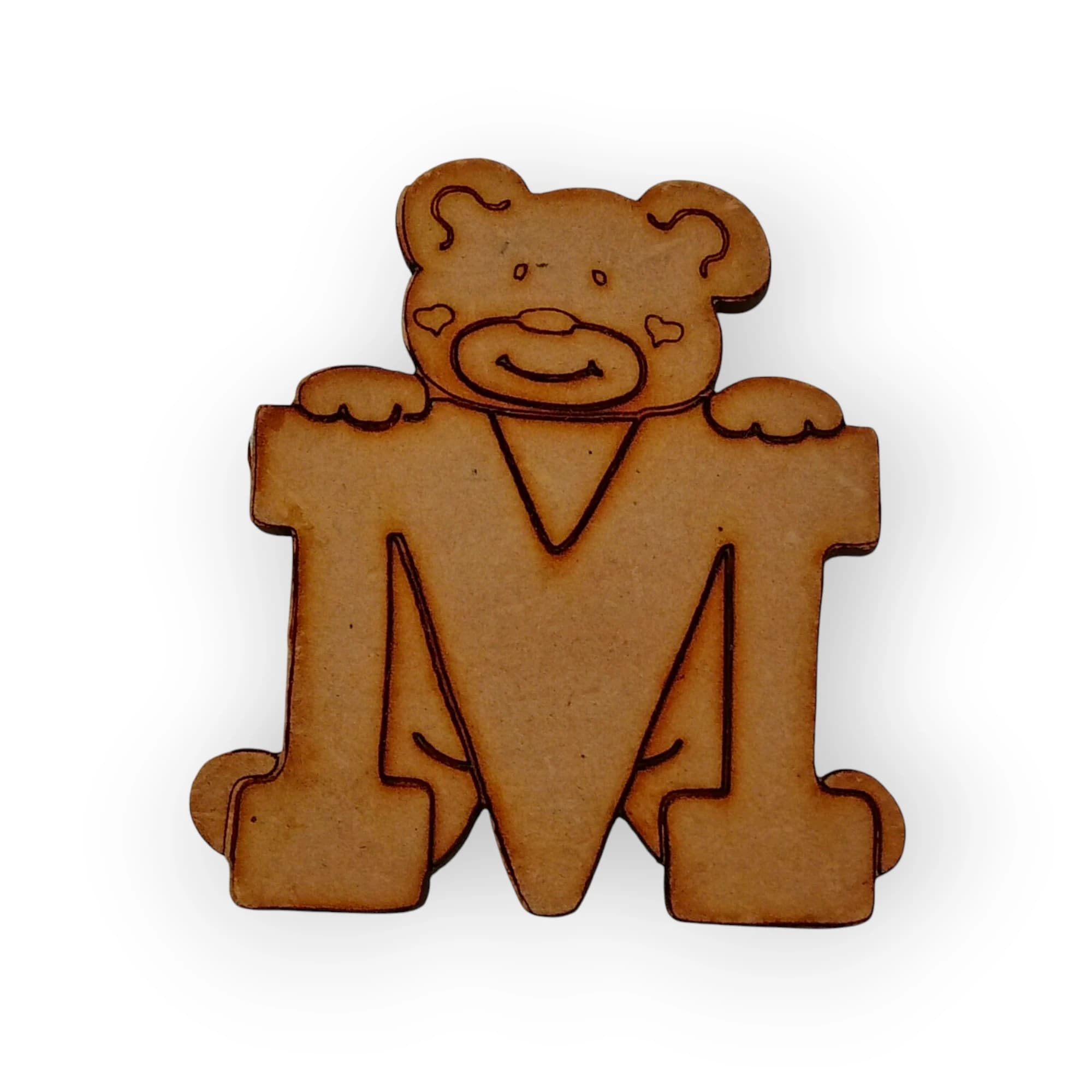Wood Teddy Letter M