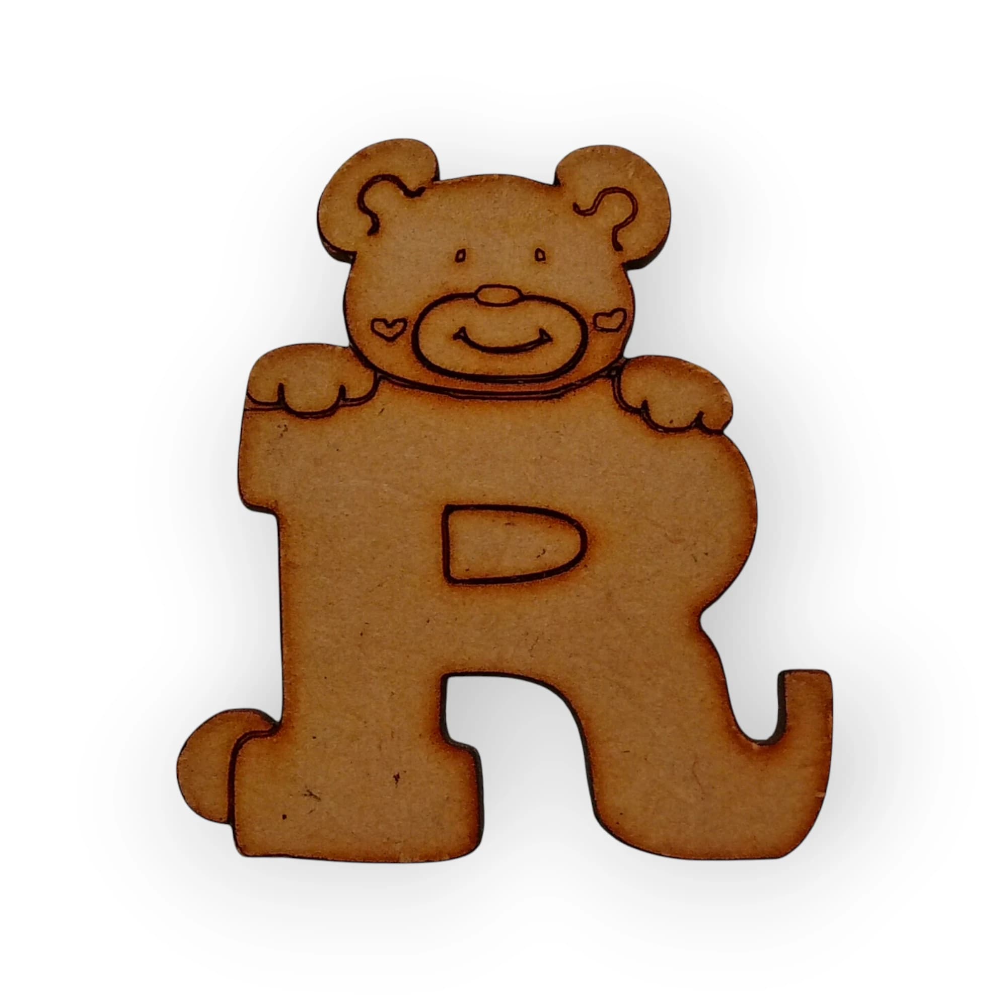 Wood Teddy Letter R