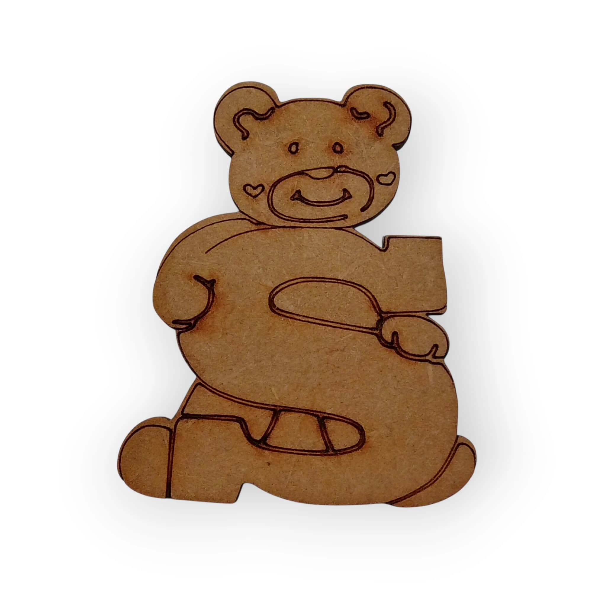 Wood Teddy Letter S