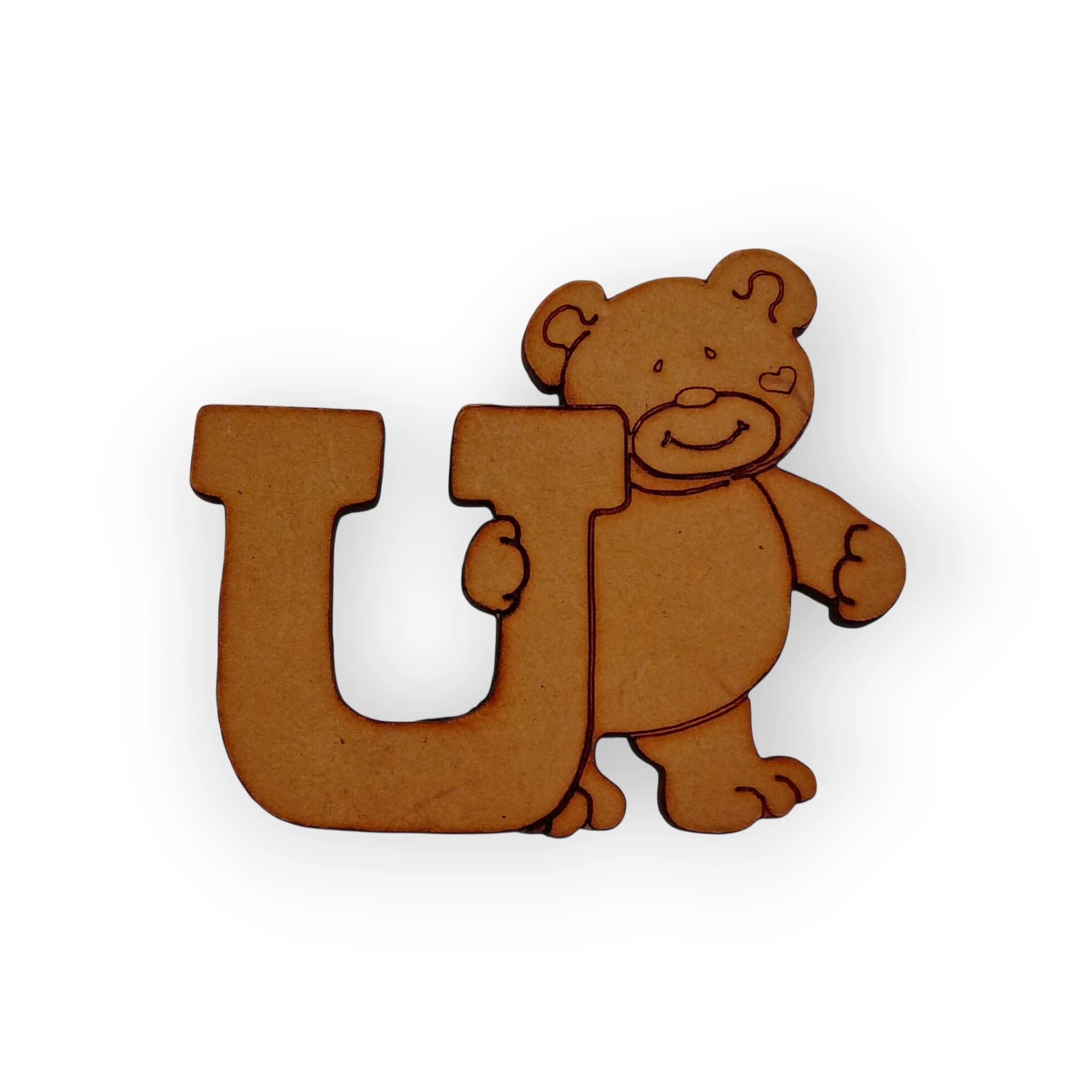 Wood Teddy Letter U