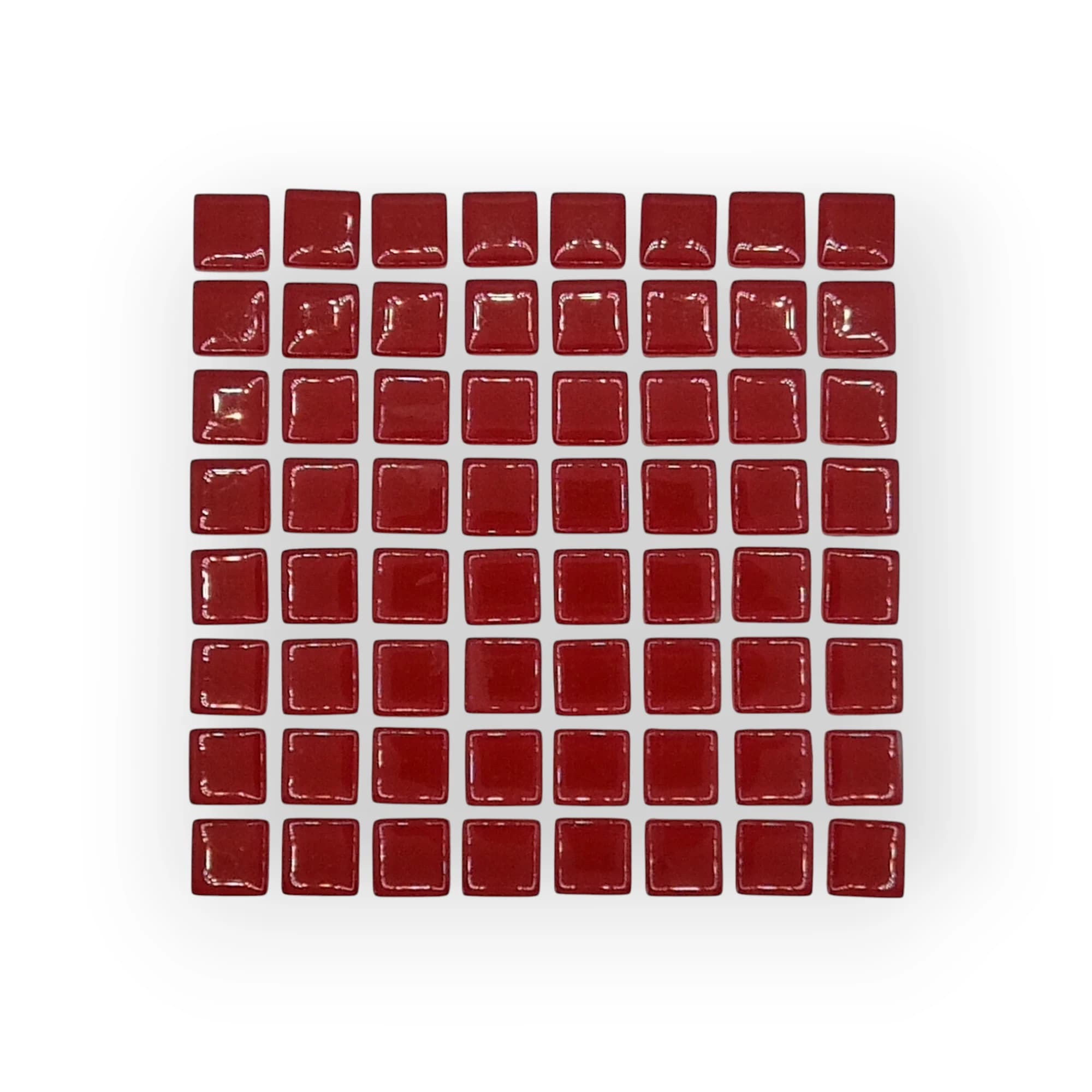 10x10 Sheet of Small Dark Orange mosaic tiles
