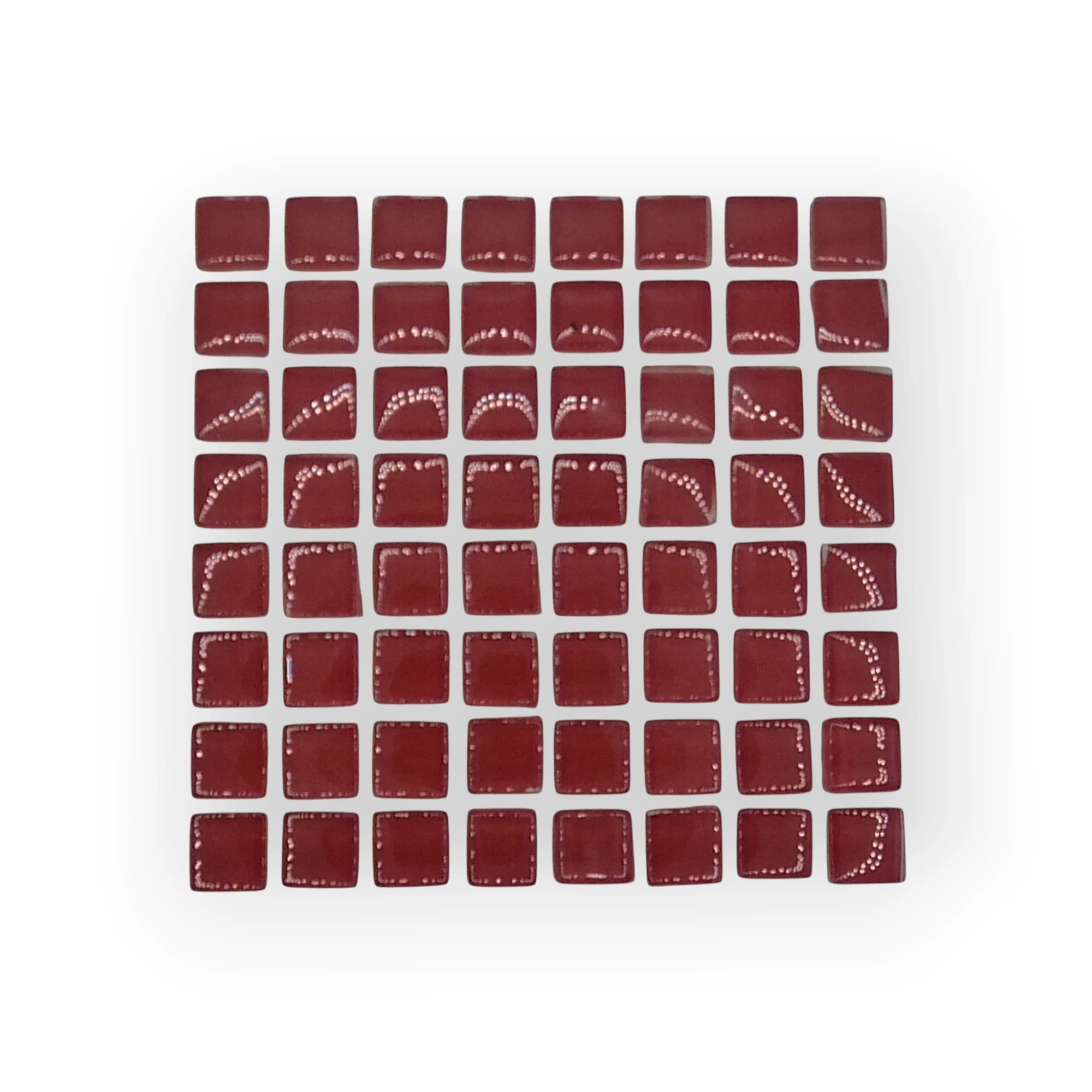 10x10 Sheet of Small Mid Pink mosaic tiles
