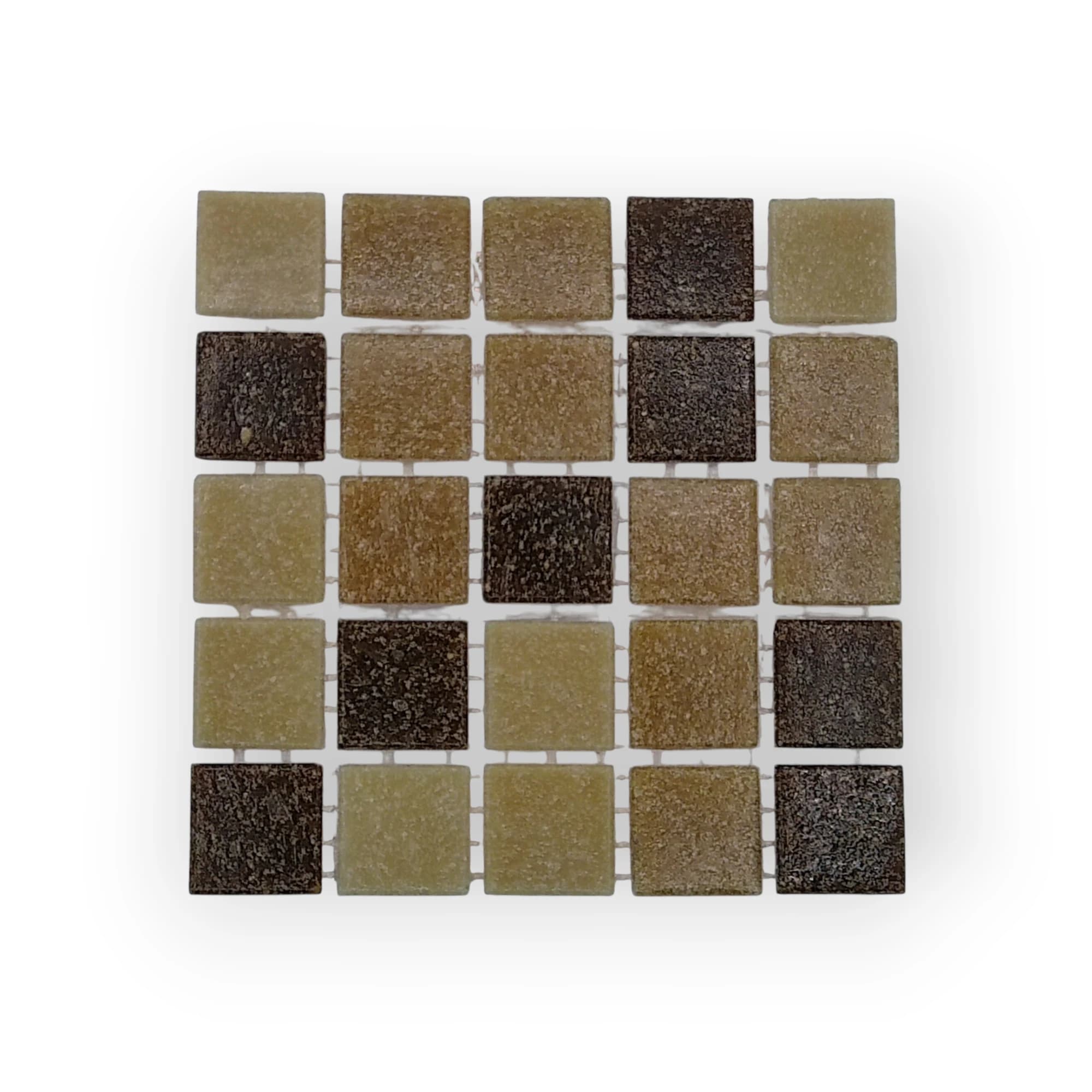 10x10 Sheet of Medium Earth Colours mosaic tiles