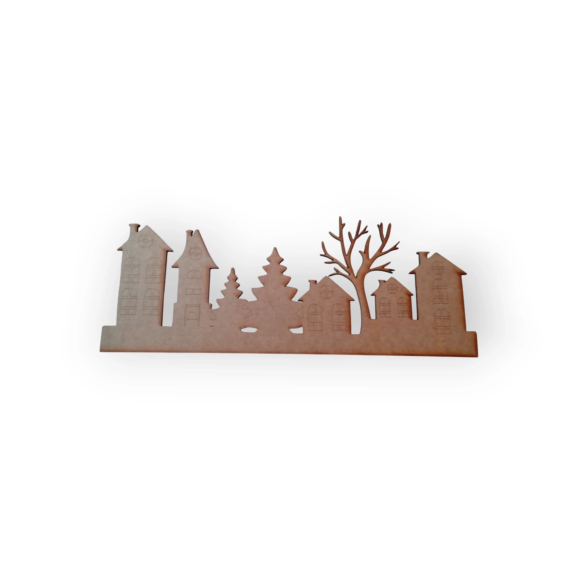 Wooden Blank 5 House 3 Tree