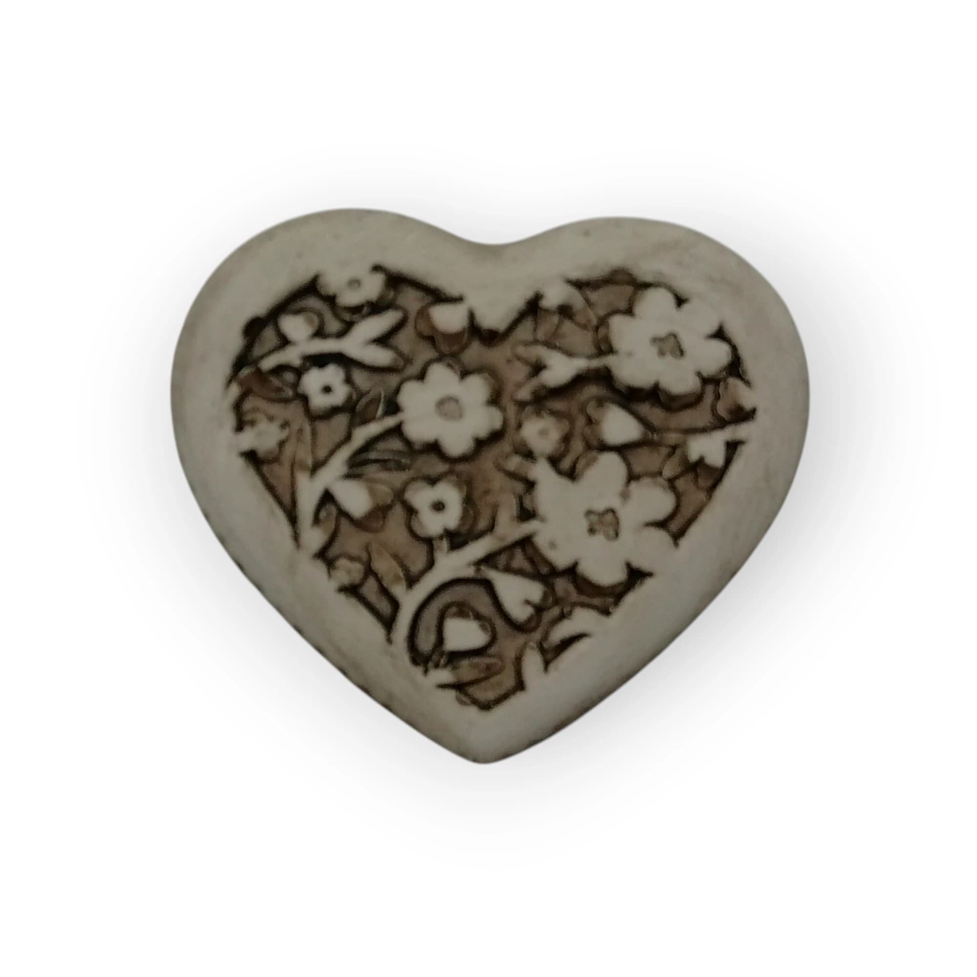 Pottery Small Heart With Flowers Insert