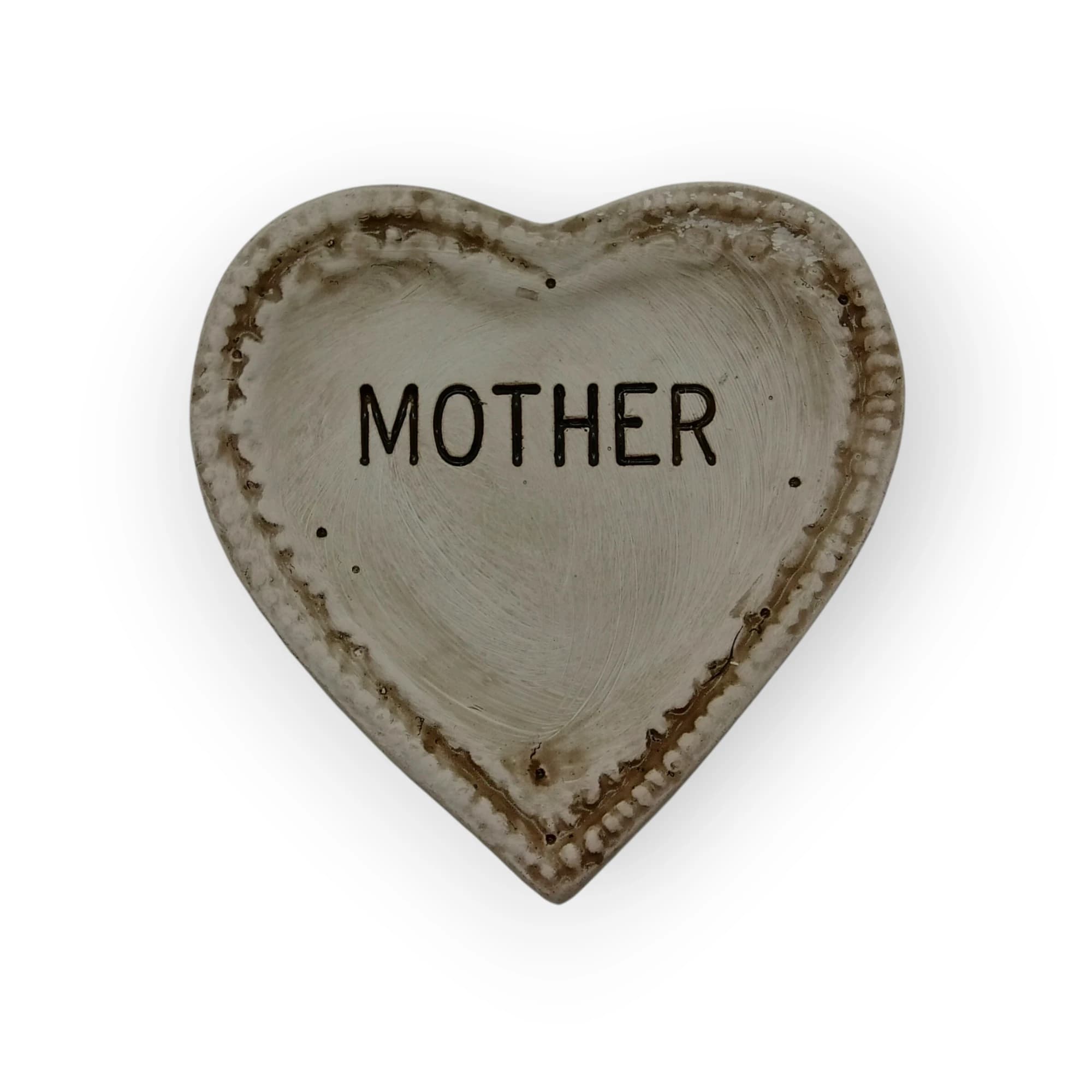 Pottery Medium Heart With Flowers
