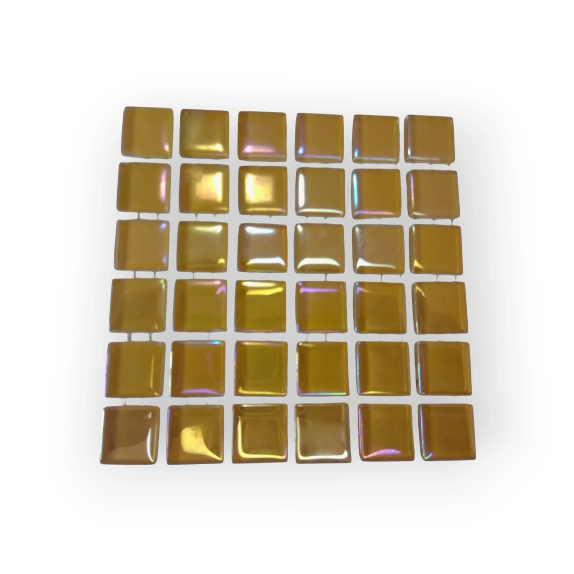 10x10 Sheet of Medium Yellow mosaic tiles