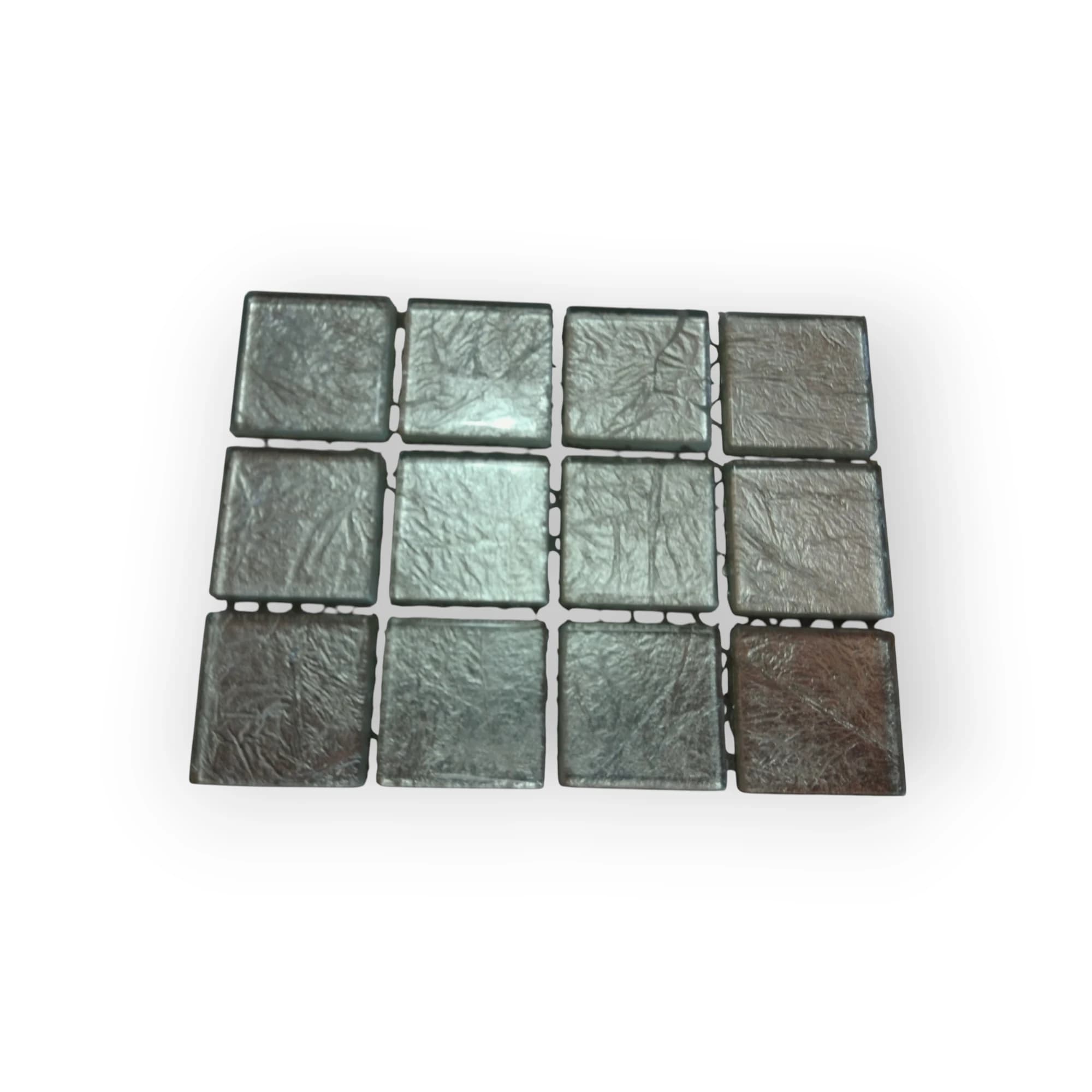 11x8 Sheet of Medium White Mirror mosaic tiles