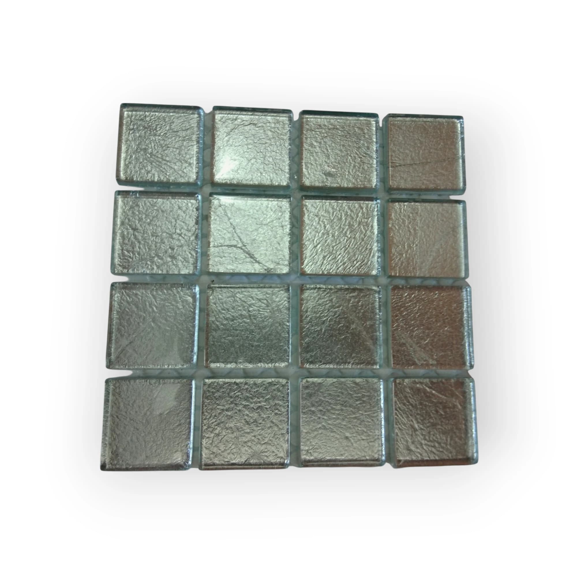 10x10 Sheet of Medium Crinkle Mirror mosaic tiles