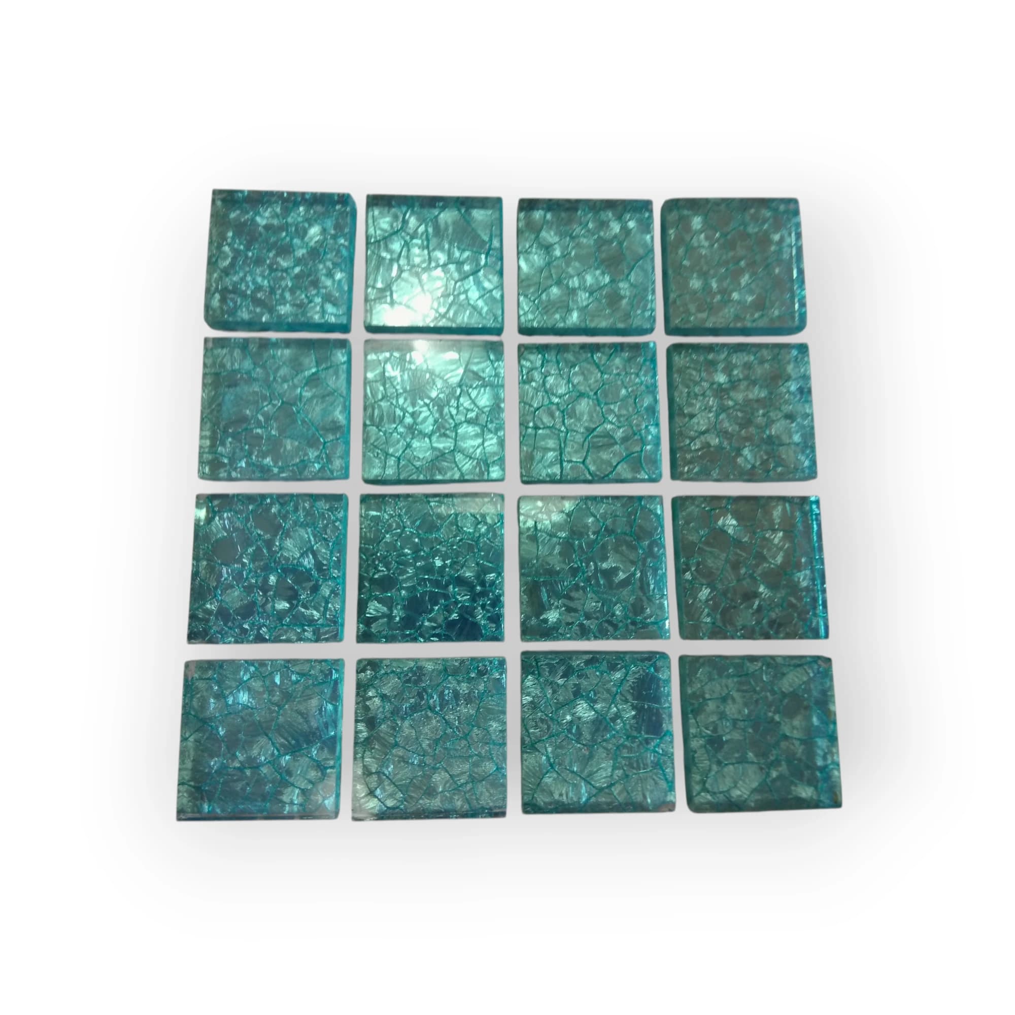 10x10 Sheet of Medium Crushed Blue mosaic tiles