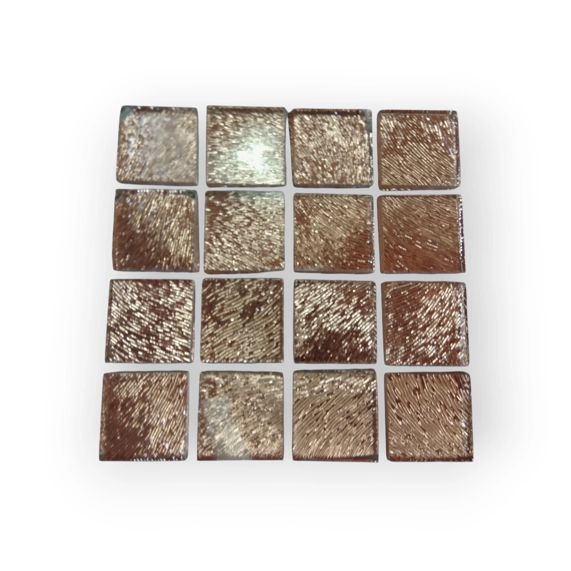 10x10 Sheet of Medium Rose Gold mosaic tiles