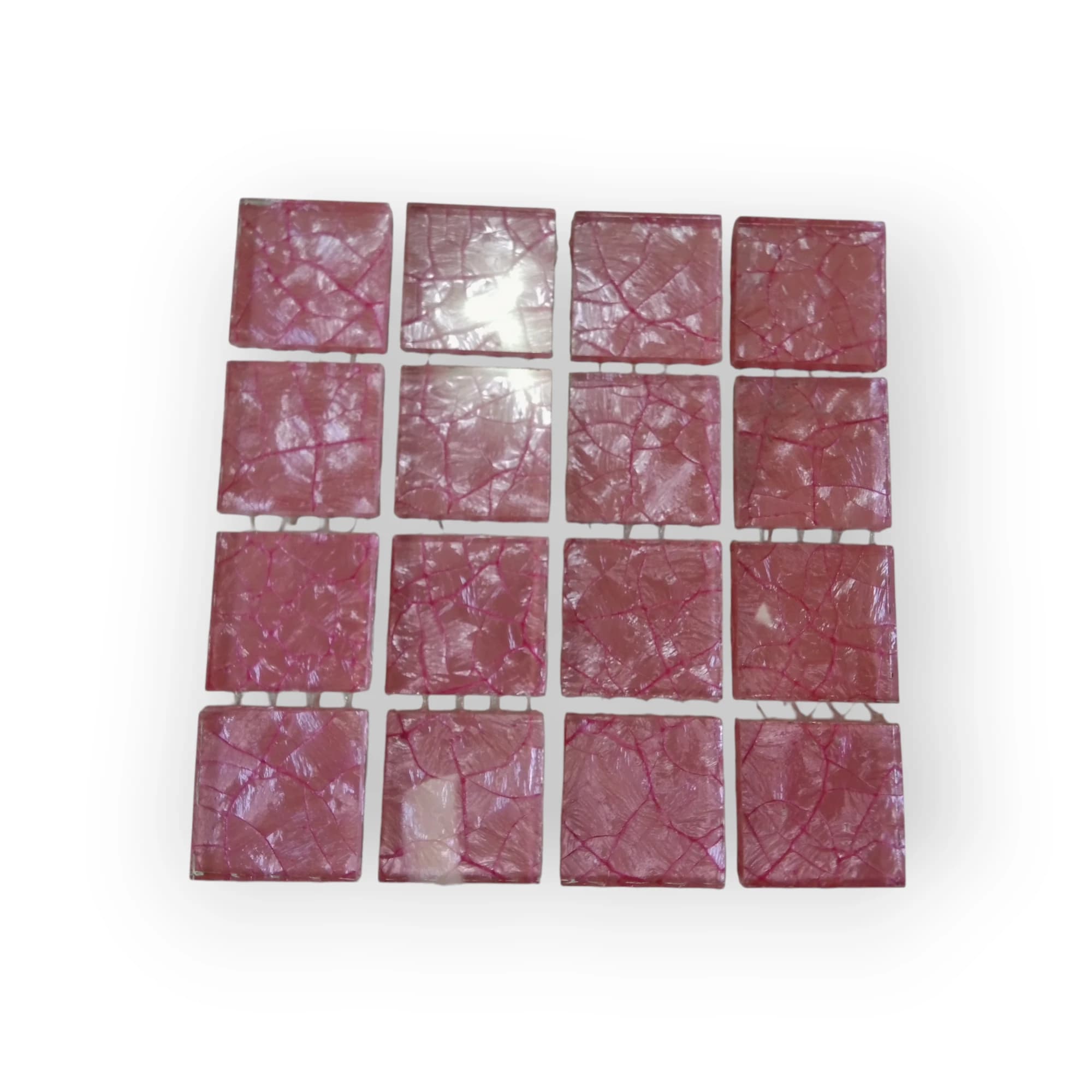 10x10 Sheet of Medium Crushed Pink mosaic tiles