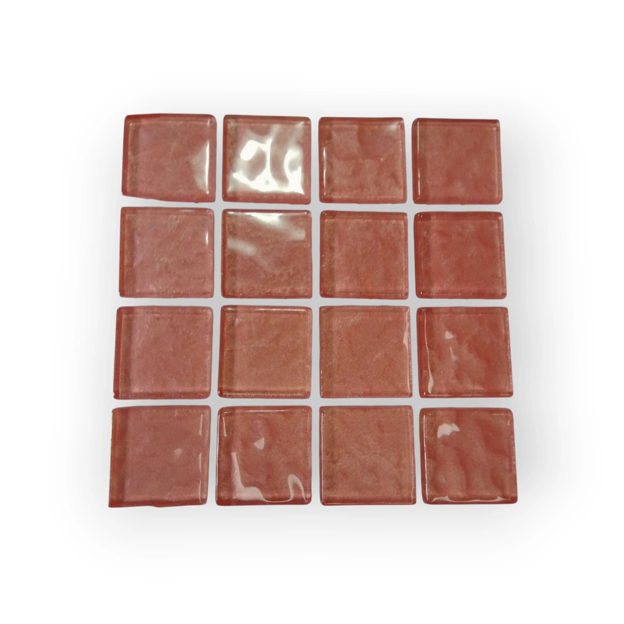 10x10 Sheet of Medium Salmon Water mosaic tiles