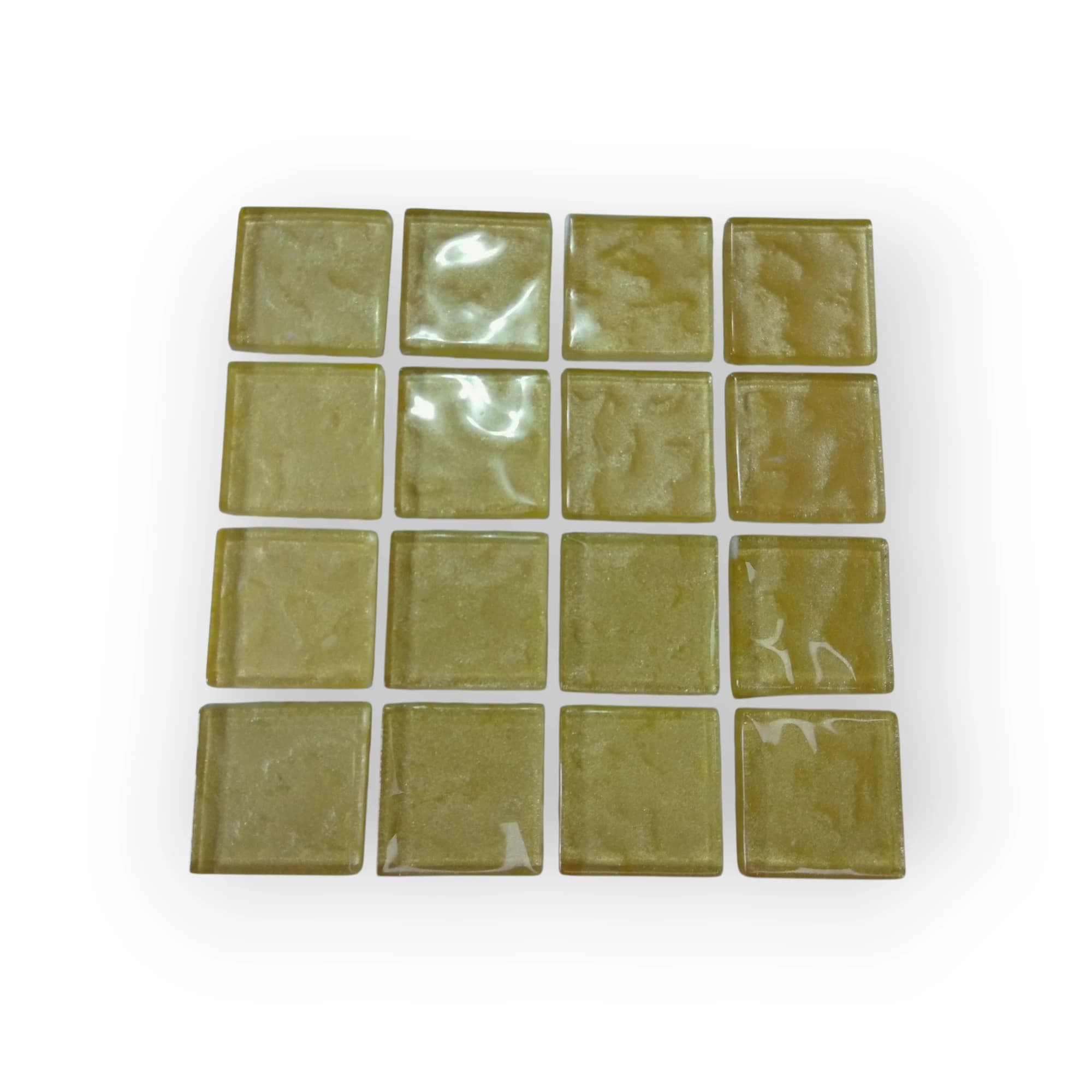 10x10 Sheet of Medium Yellow Water mosaic tiles