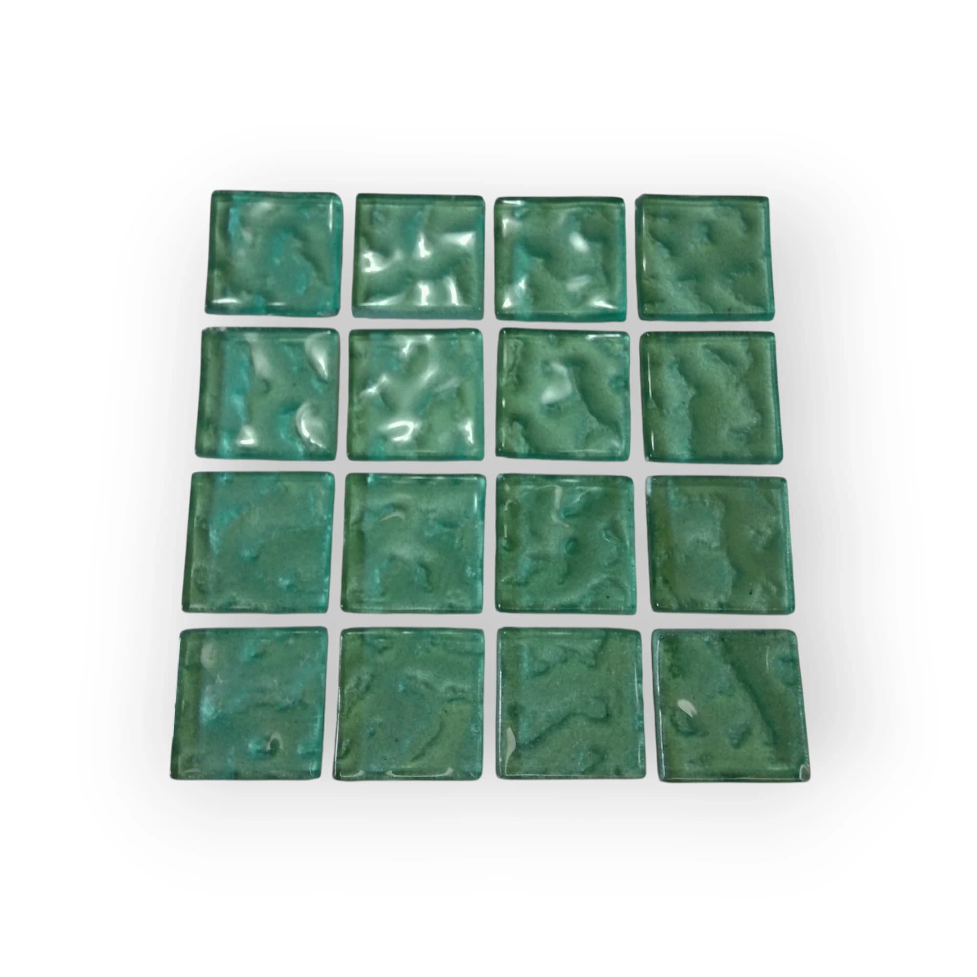 10x10 Sheet of Medium Green Water mosaic tiles