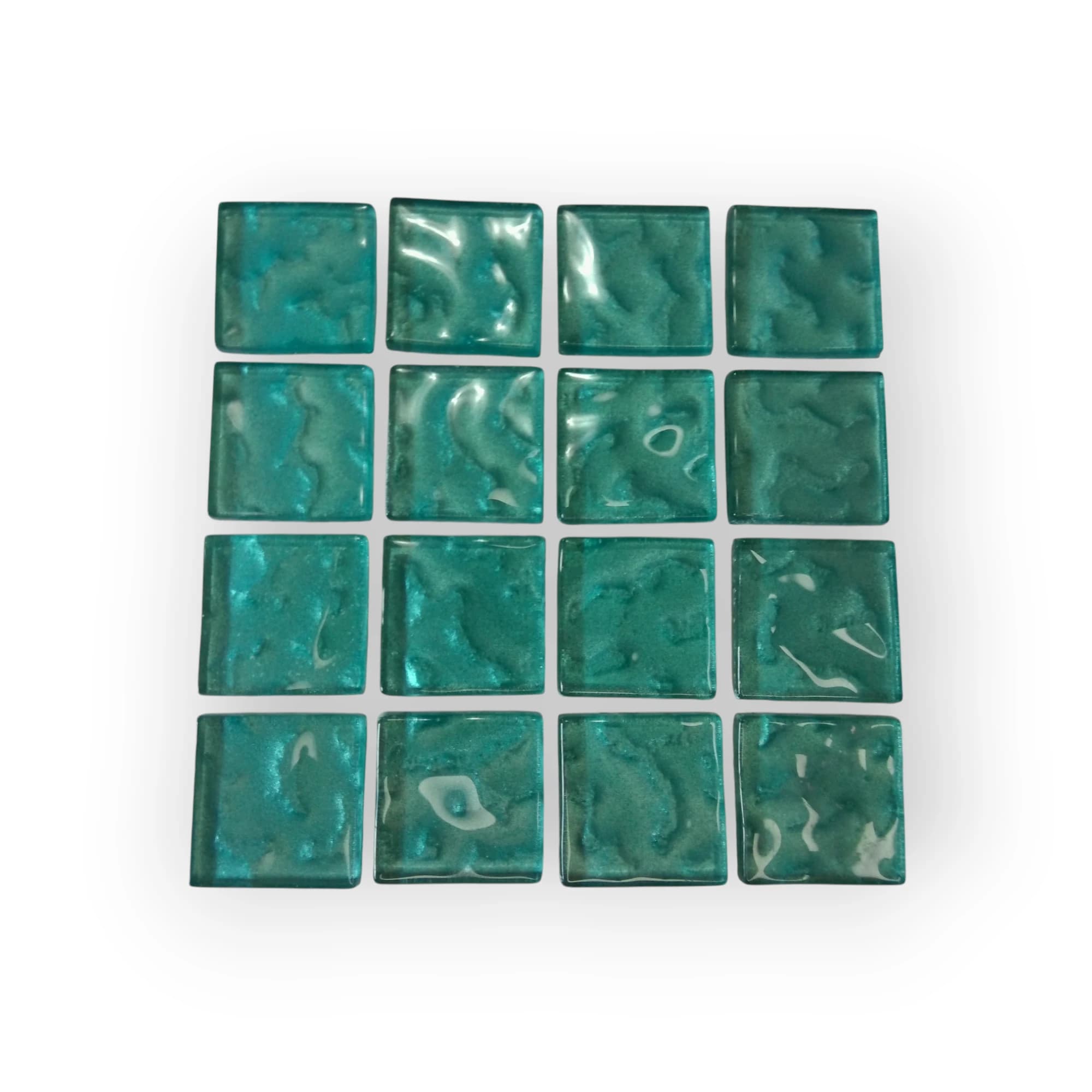 10x10 Sheet of Medium Sea Green Water mosaic tiles