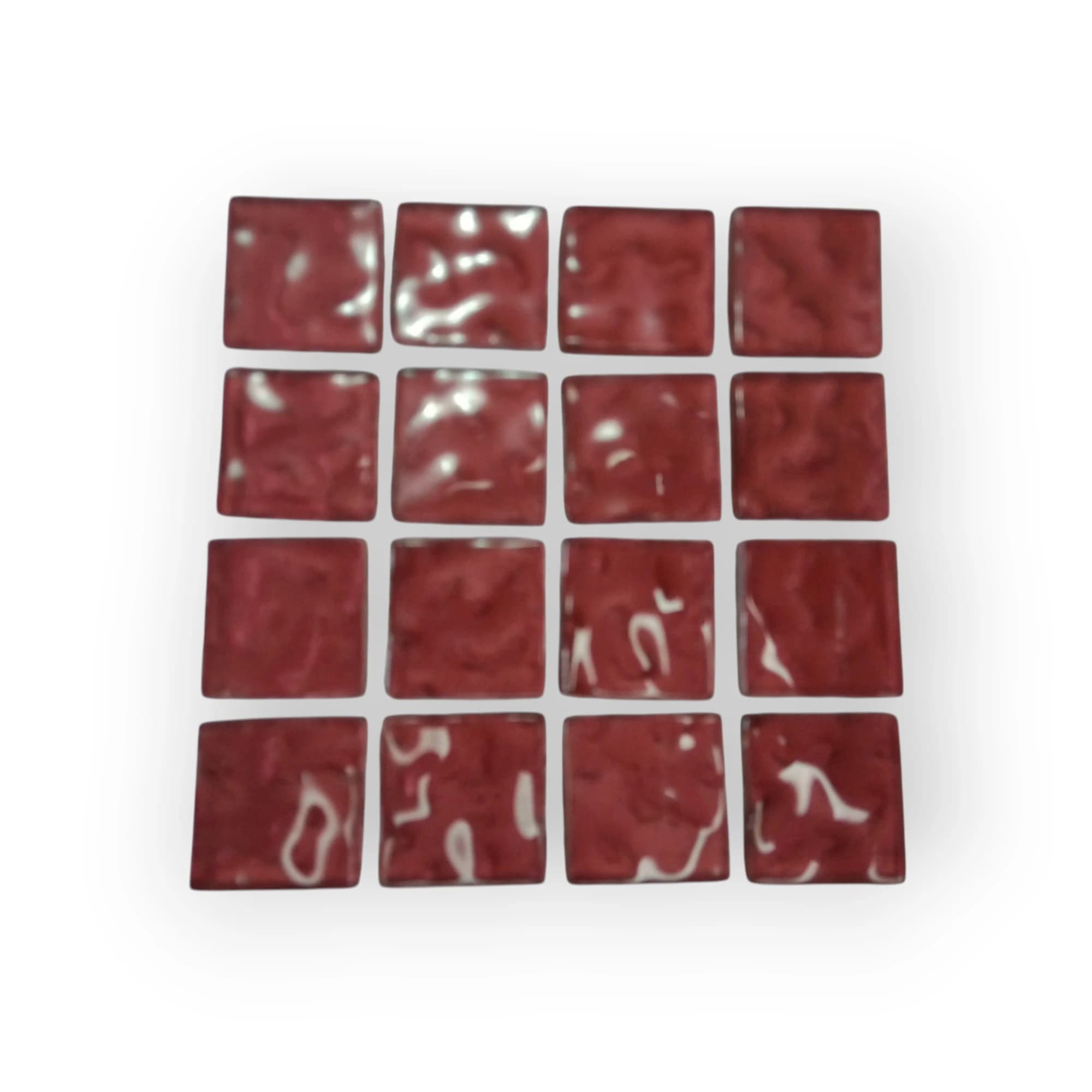 10x10 Sheet of Medium Red Water mosaic tiles