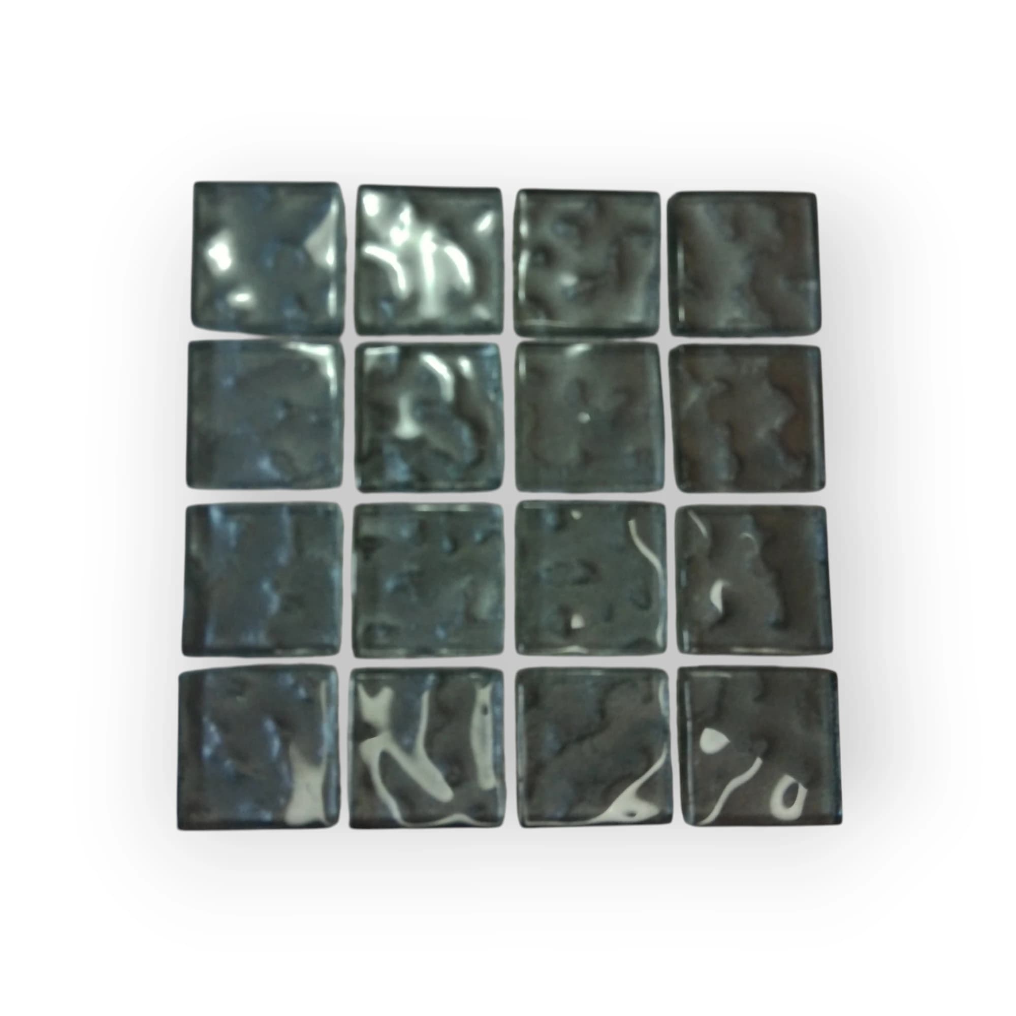 10x10 Sheet of Medium Charcoal Water mosaic tiles