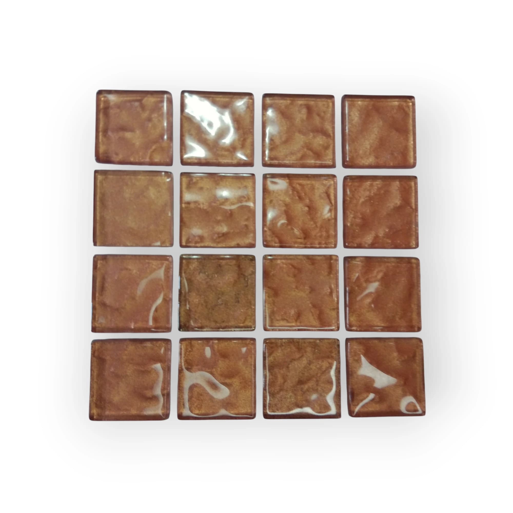 10x10 Sheet of Medium Golden Brown mosaic tiles