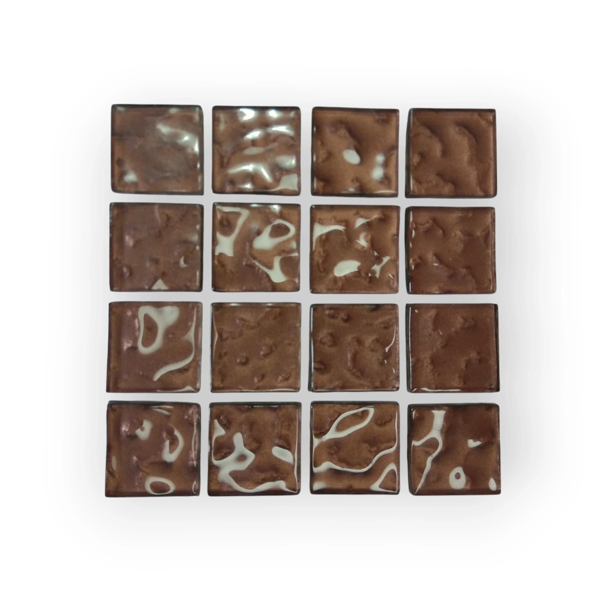 10x10 Sheet of Medium Brown Water mosaic tiles