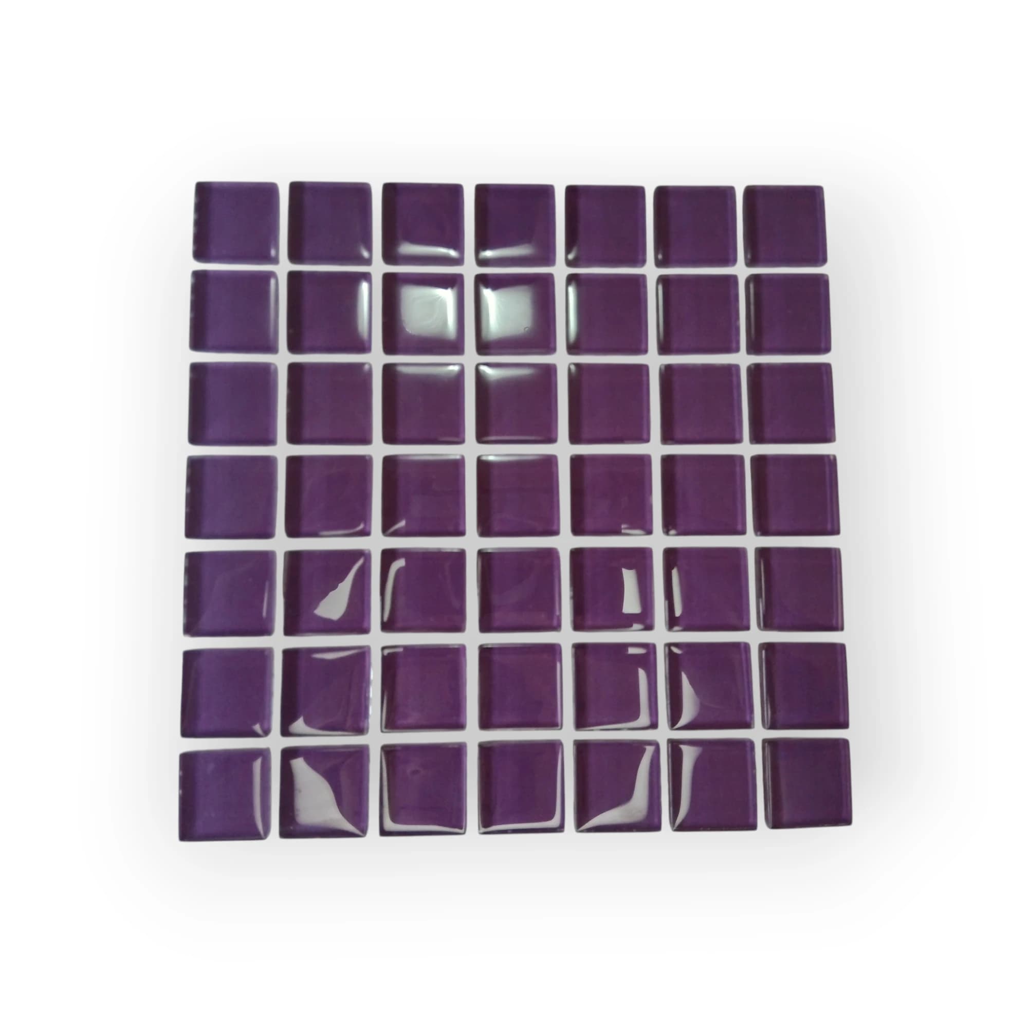 15x15 Sheet of Medium Dark Purple mosaic tiles