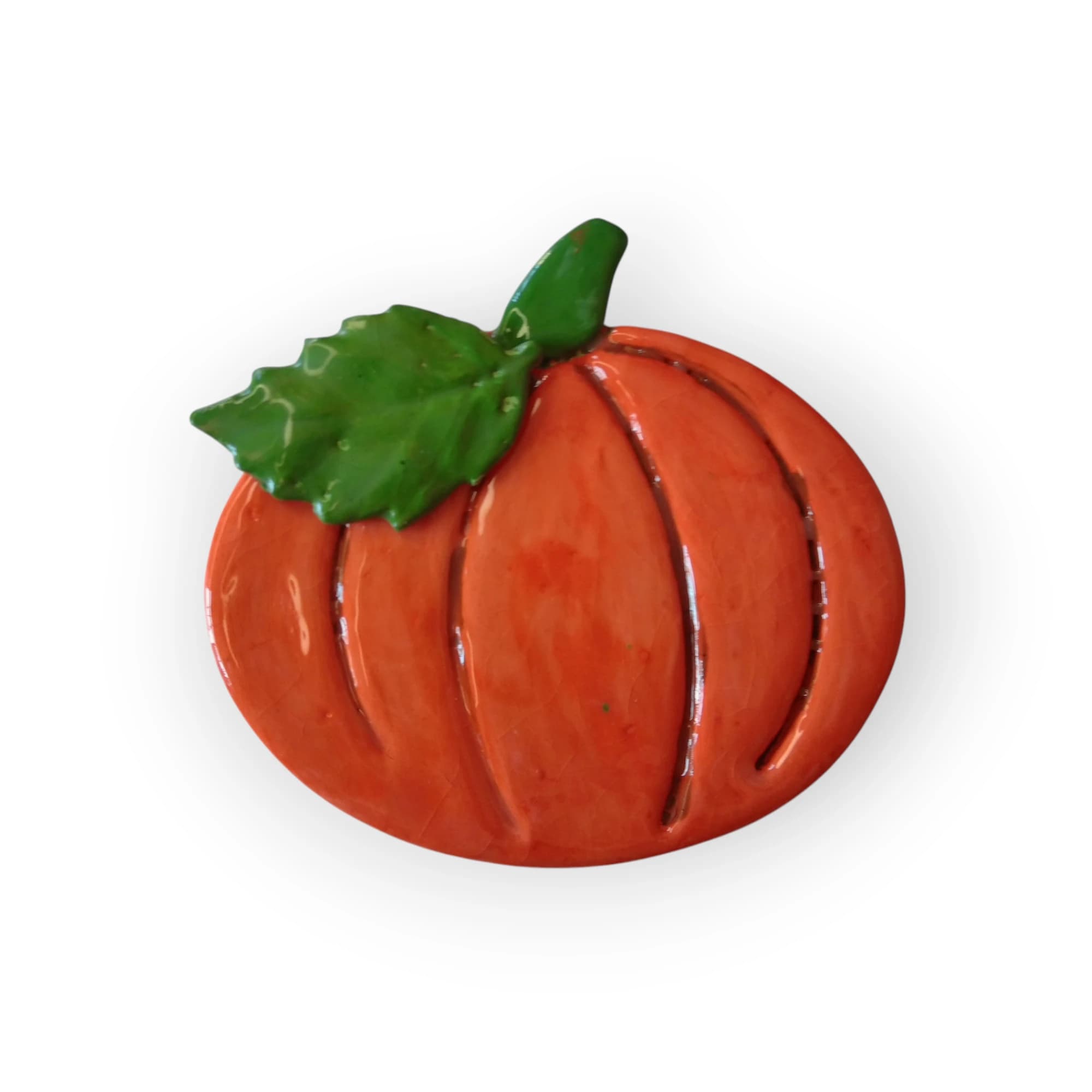 Glazed Orange Pumpkin with leaf