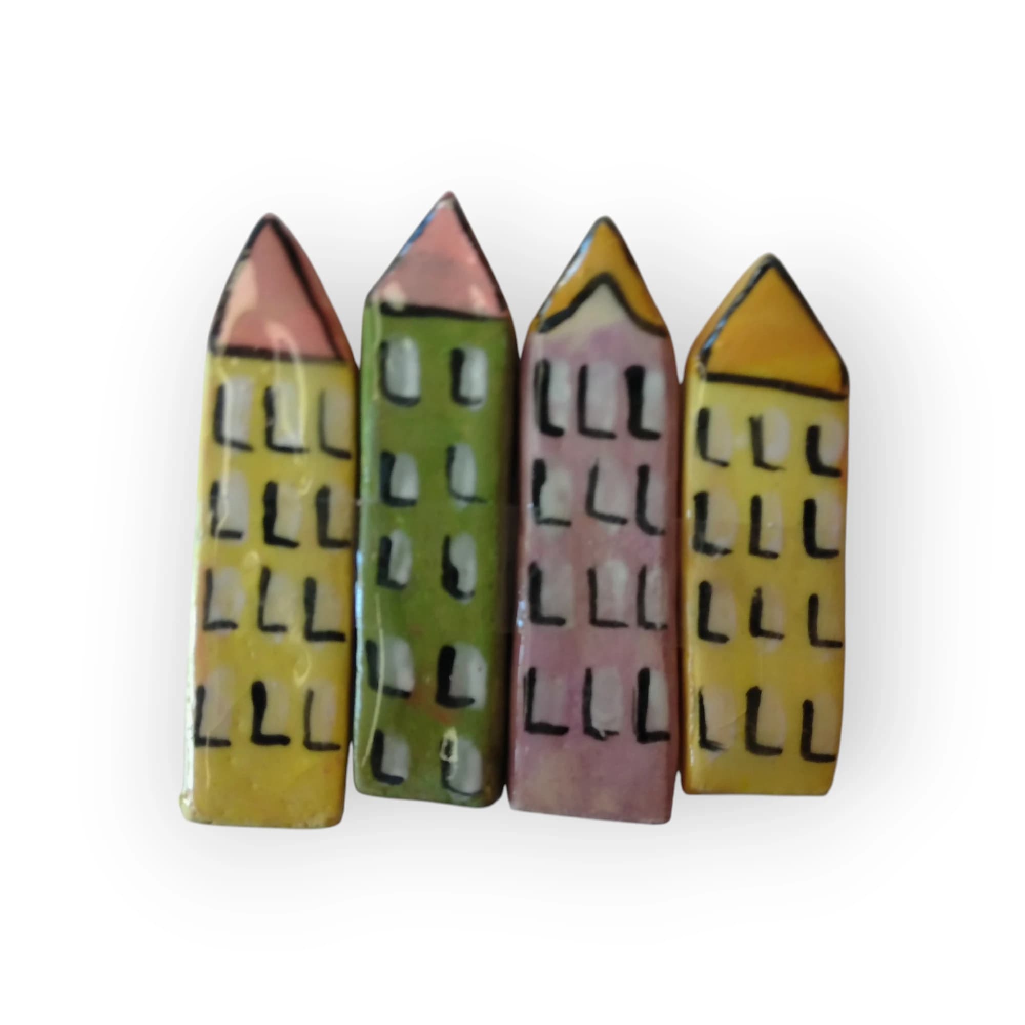 Glazed Apartment Buildings 4 piece