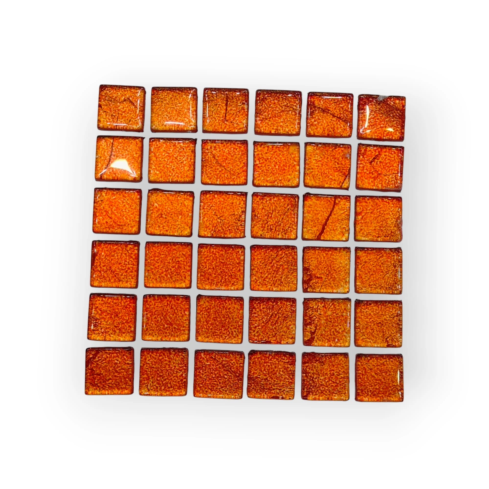 10x10 Sheet of Medium Foil Orange mosaic tiles