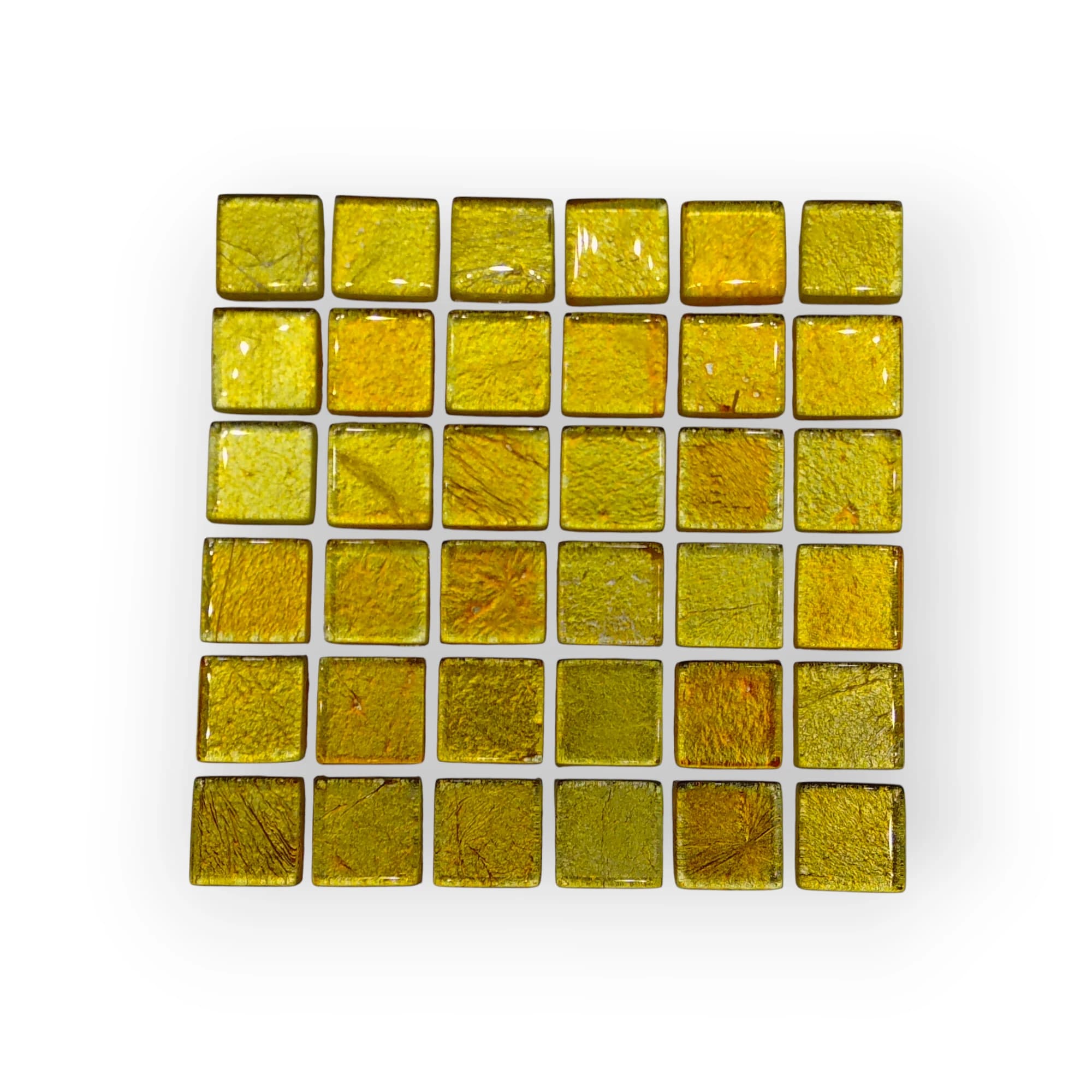 10x10 Sheet of Medium Foil Yellow mosaic tiles