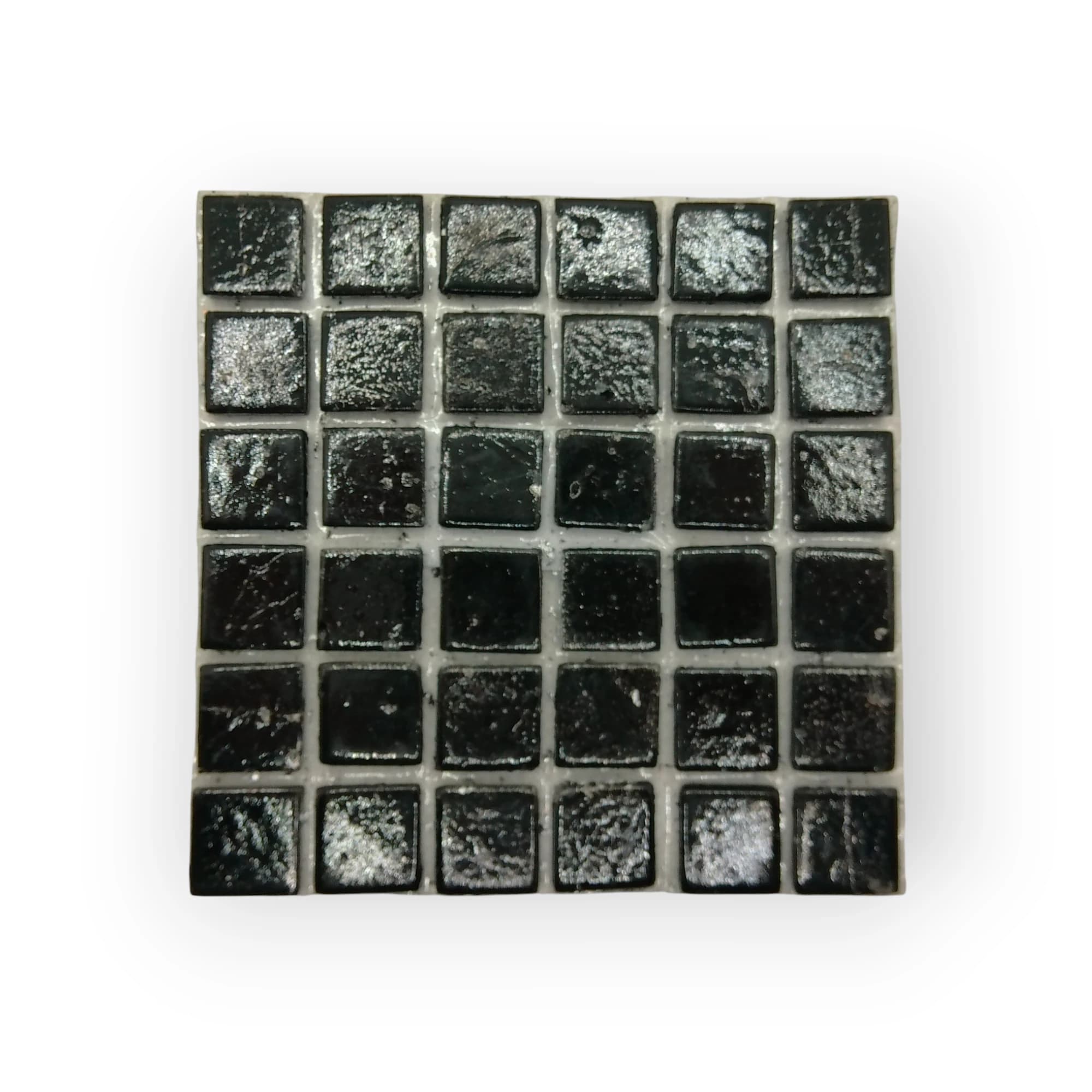 10x10 Sheet of Medium Black with Speck mosaic tiles