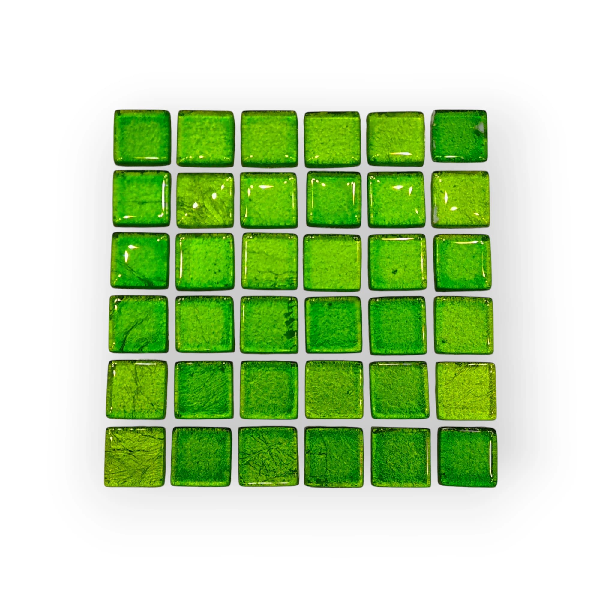 10x10 Sheet of Medium Foil Light Green mosaic tiles