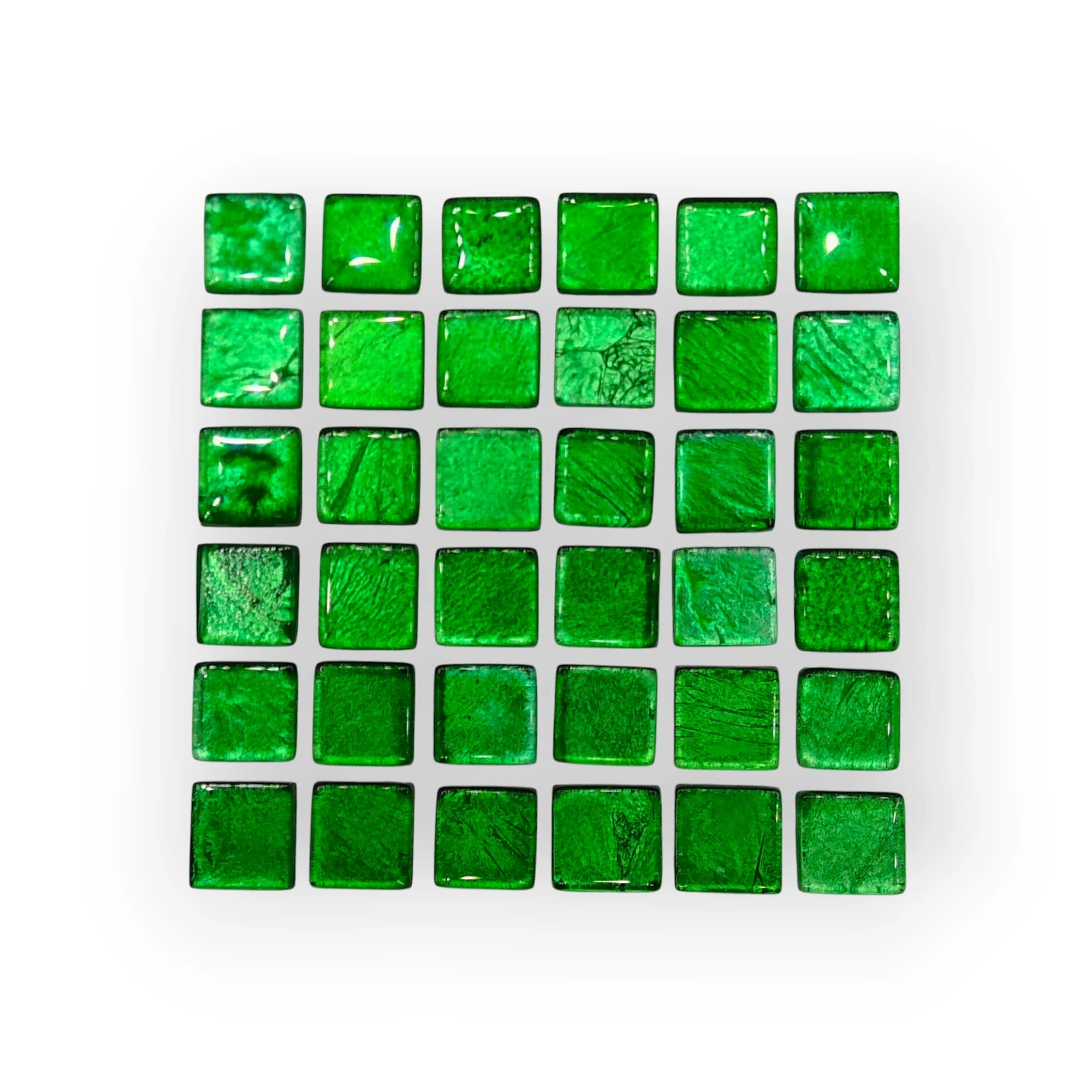 10x10 Sheet of Medium Dark Green mosaic tiles