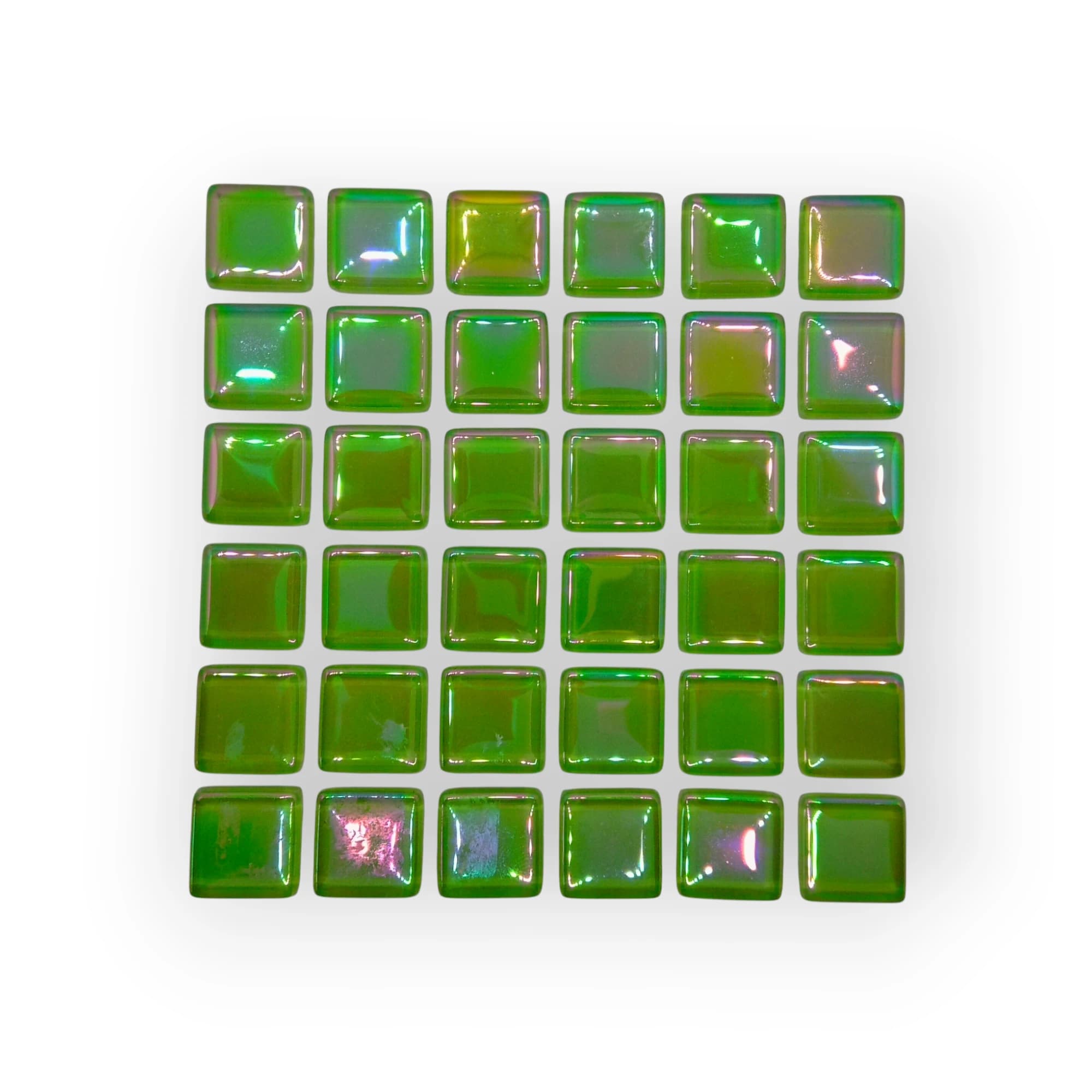 10x10 Sheet of Medium Shimmer Light Green mosaic tiles