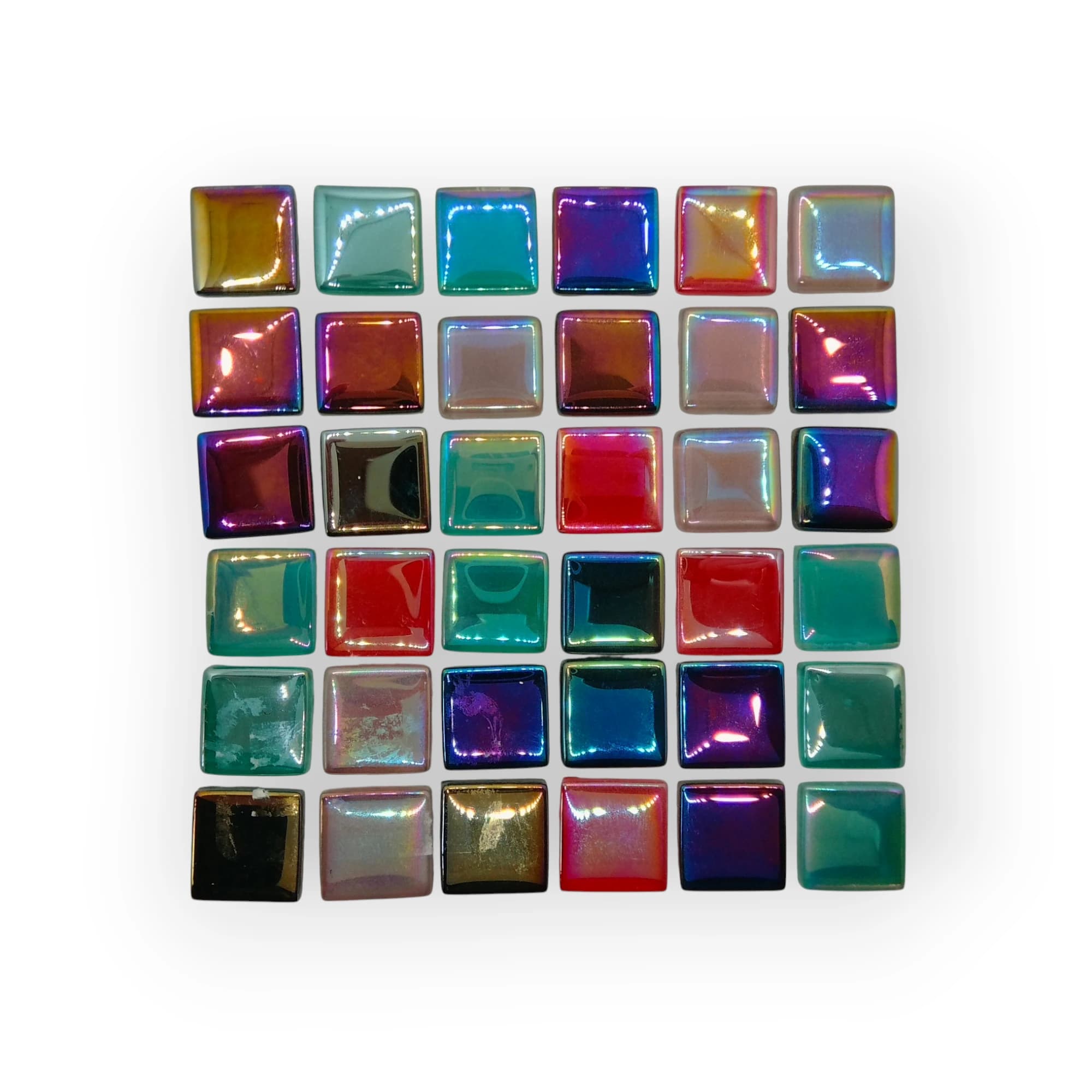 10x10 Sheet of Medium Shimmer Multi Colour mosaic tiles