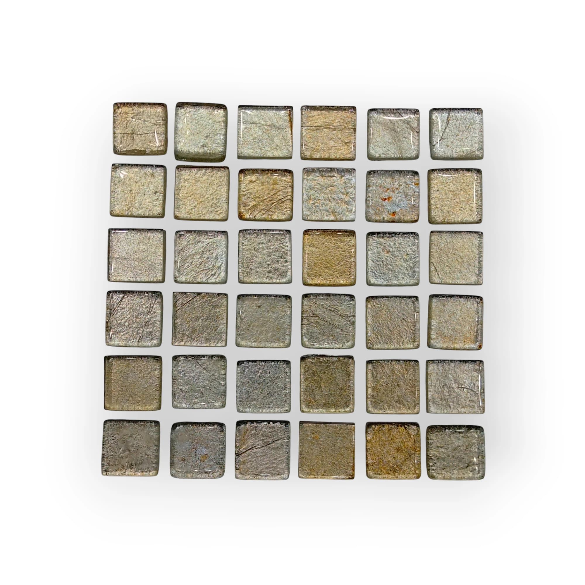 10x10 Sheet of Medium Foil Gold/Silver mosaic tiles