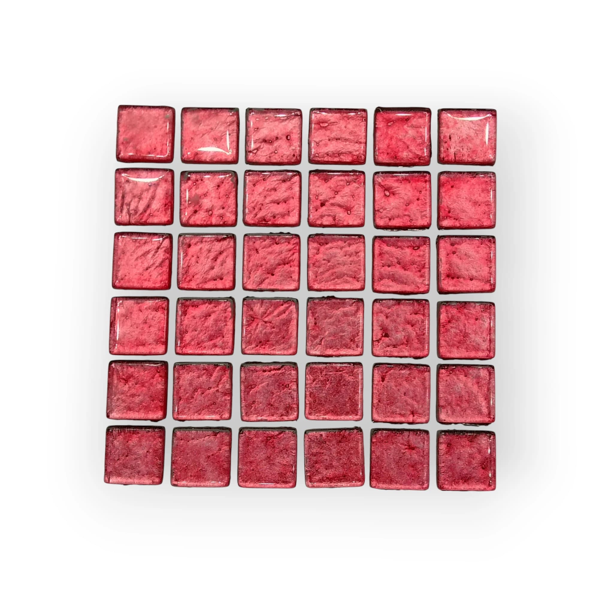 10x10 Sheet of Medium Foil Pink mosaic tiles