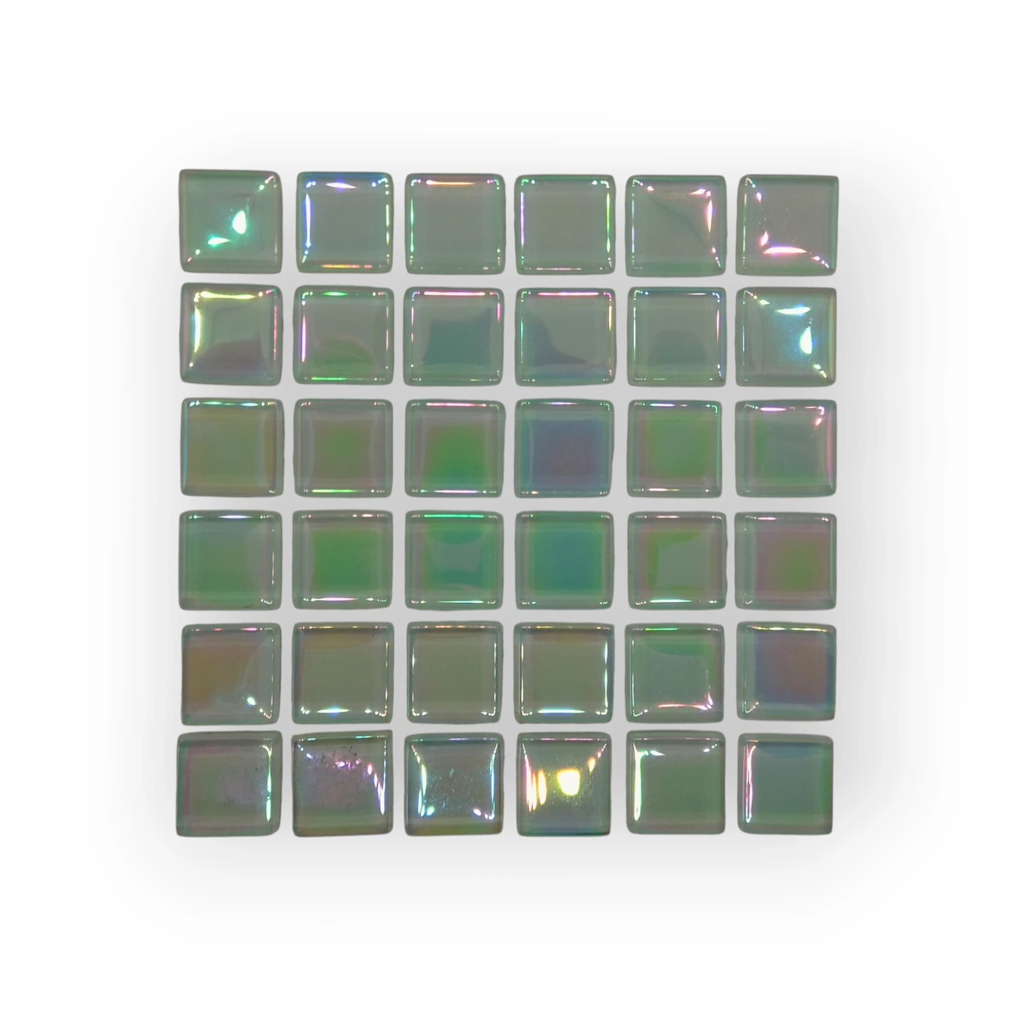 10x10 Sheet of Medium Shimmer White mosaic tiles