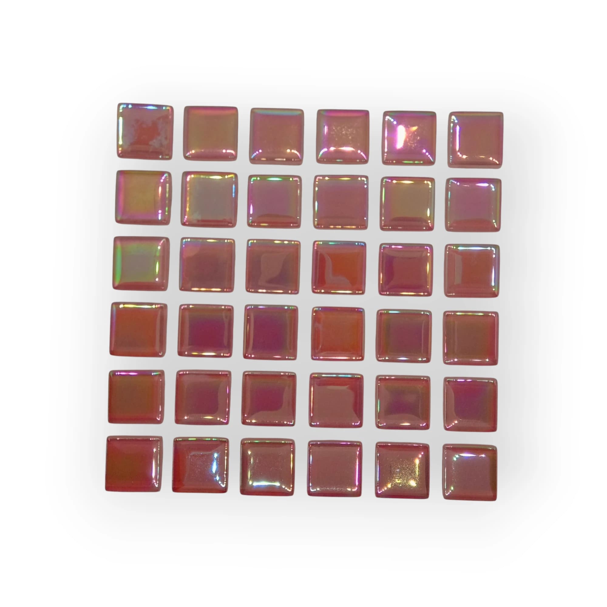 10x10 Sheet of Medium Shimmer Pink mosaic tiles