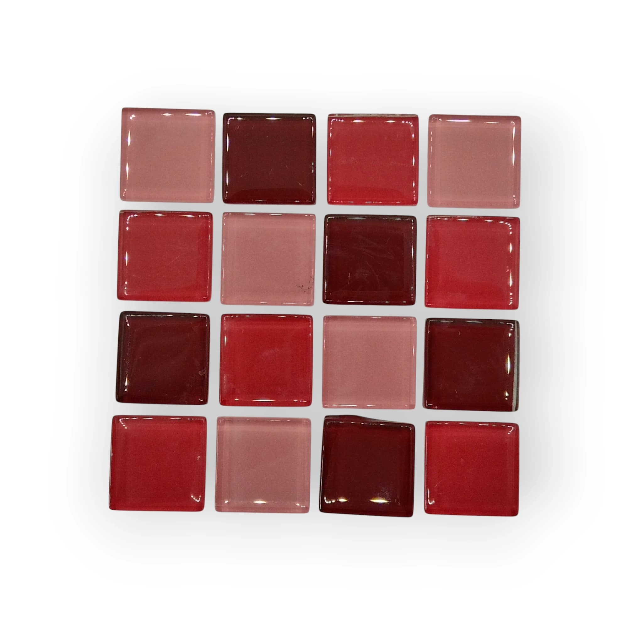 10x10 Sheet of Multi Colour Pink mosaic tiles