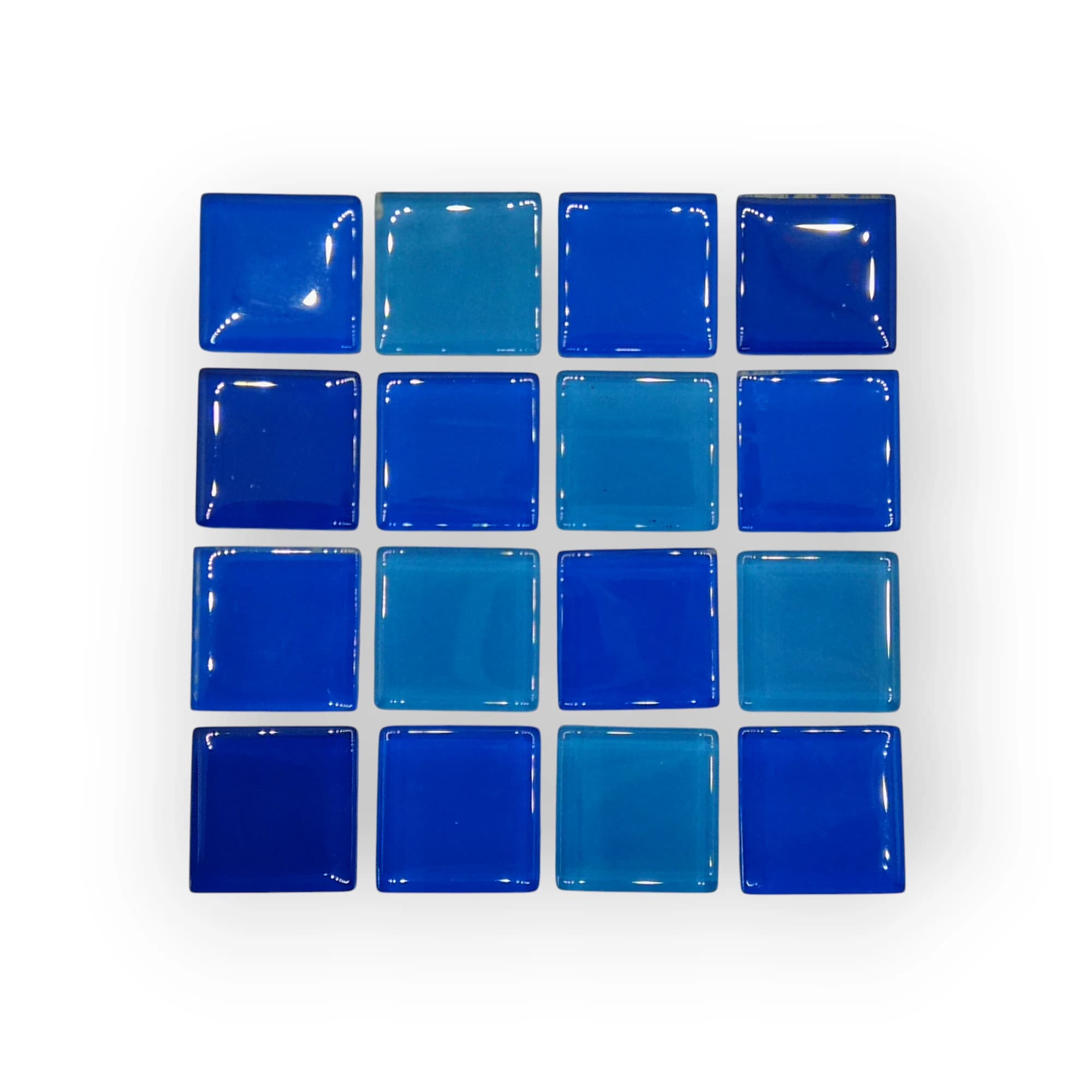 10x10 Sheet of Multi Colour Blue mosaic tiles