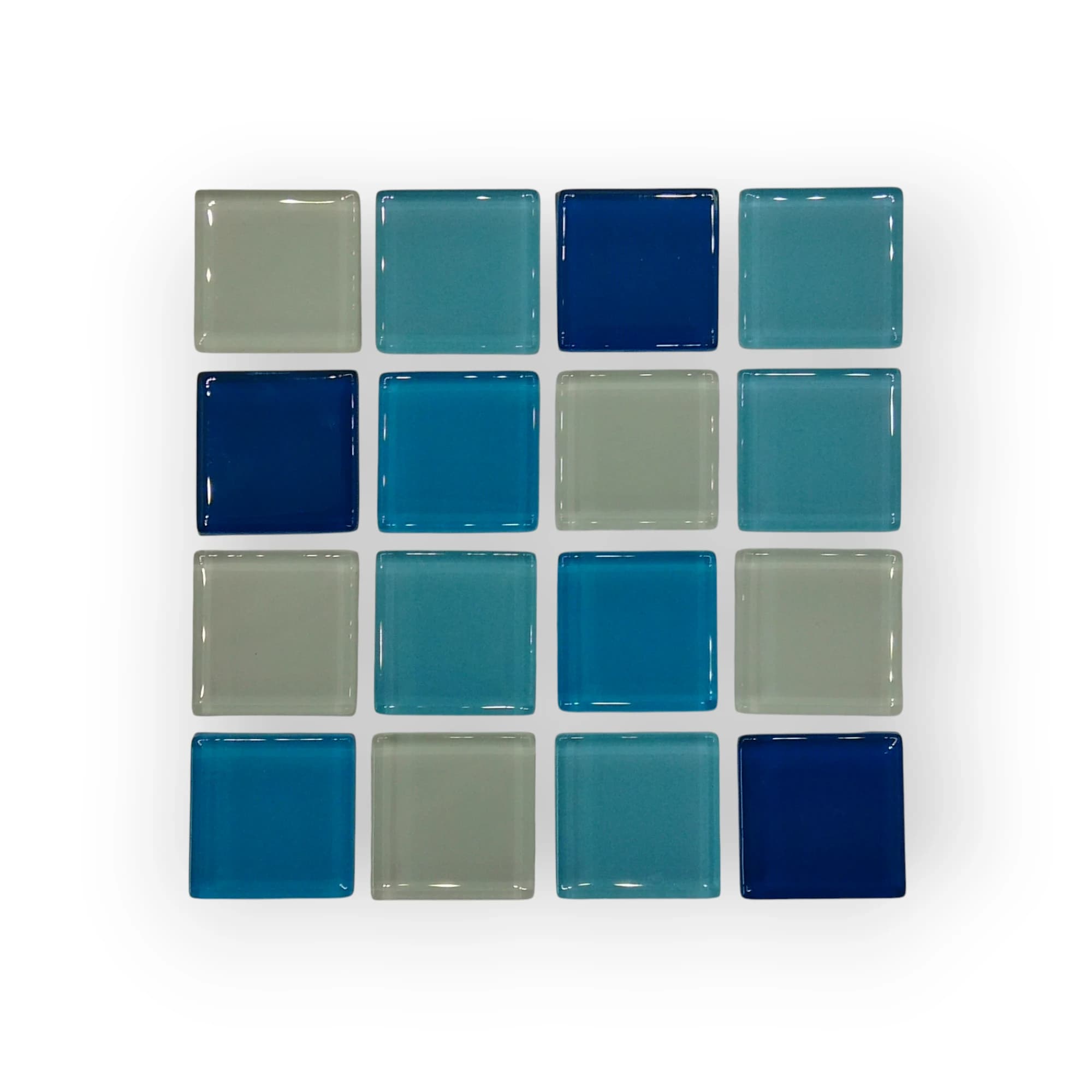 10x10 Sheet of Multi Colour Light Blue mosaic tiles