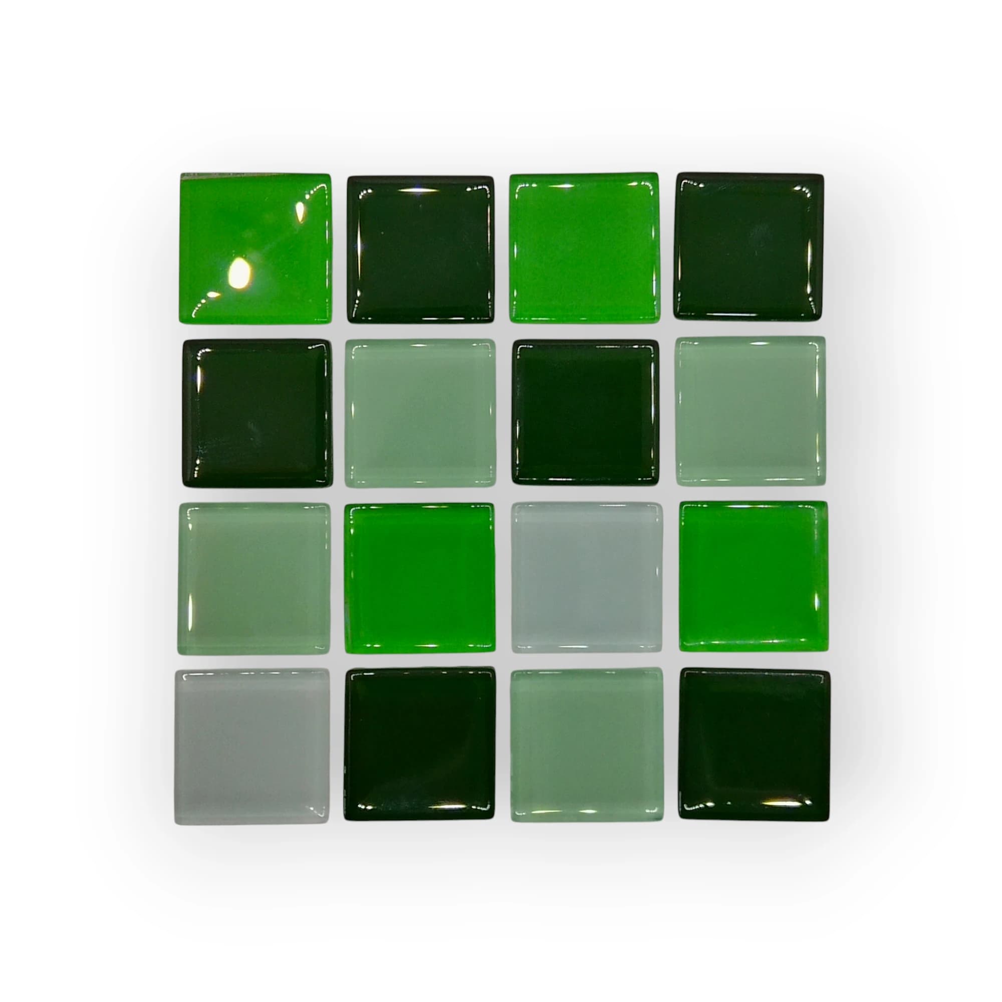 10x10 Sheet of Shades of Green mosaic tiles