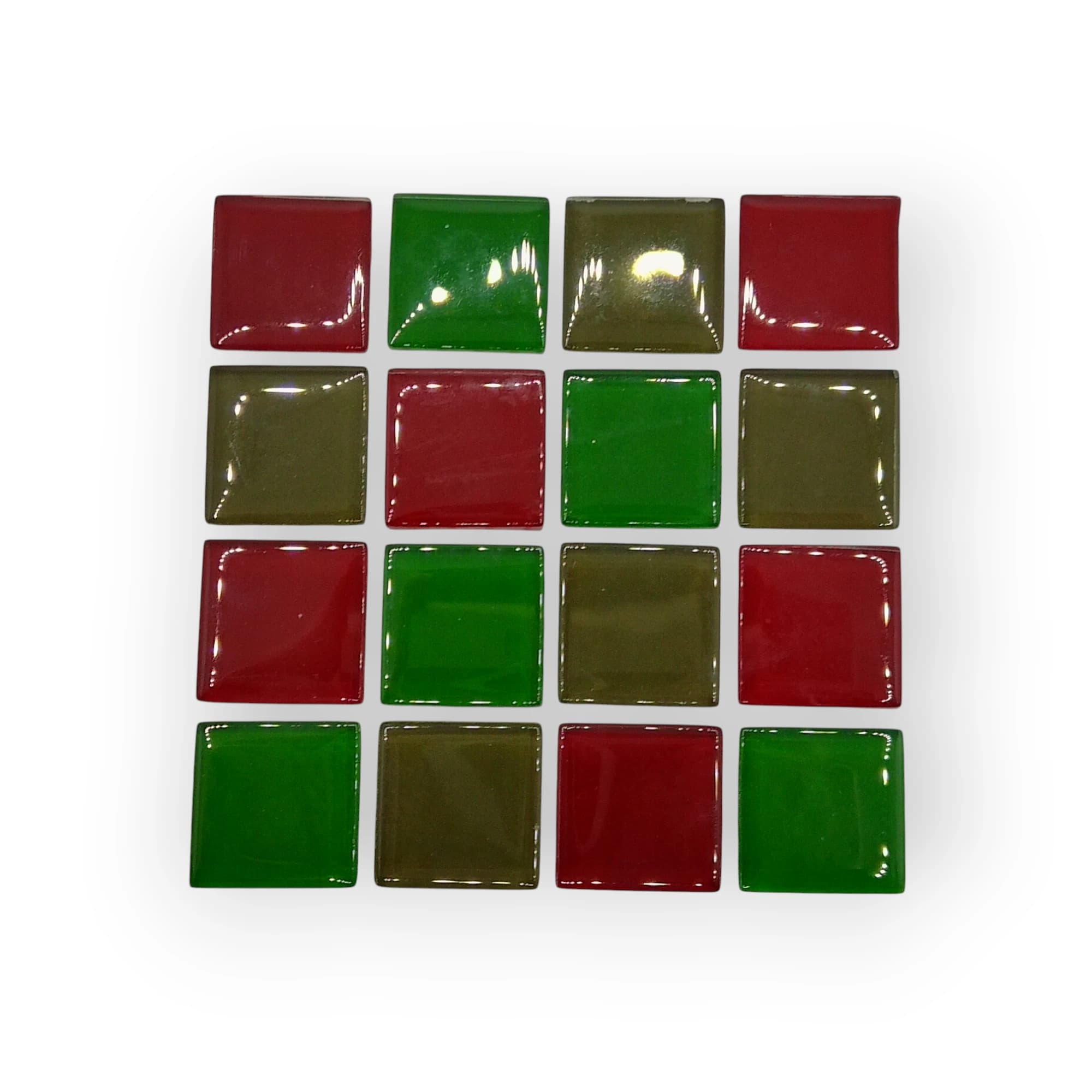 10x10 Sheet of Green/Red mosaic tiles