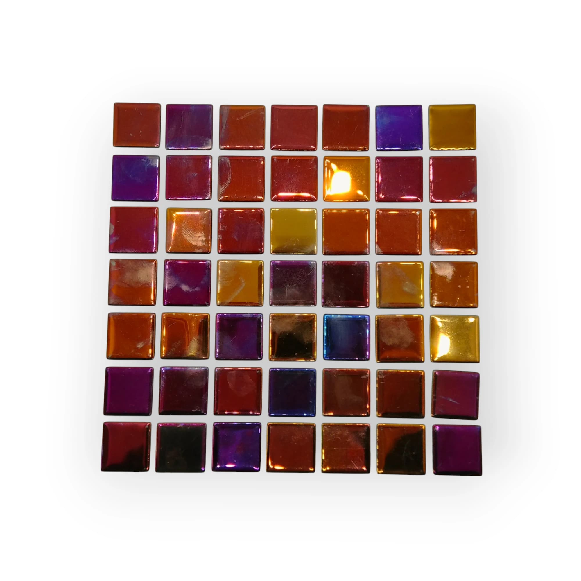 15x15 Sheet of Multi Colour Mirror mosaic tiles