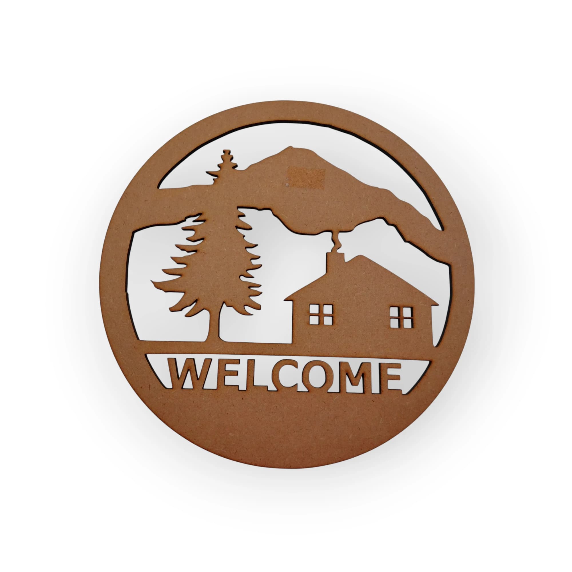 Blank Wood Template Round Welcome