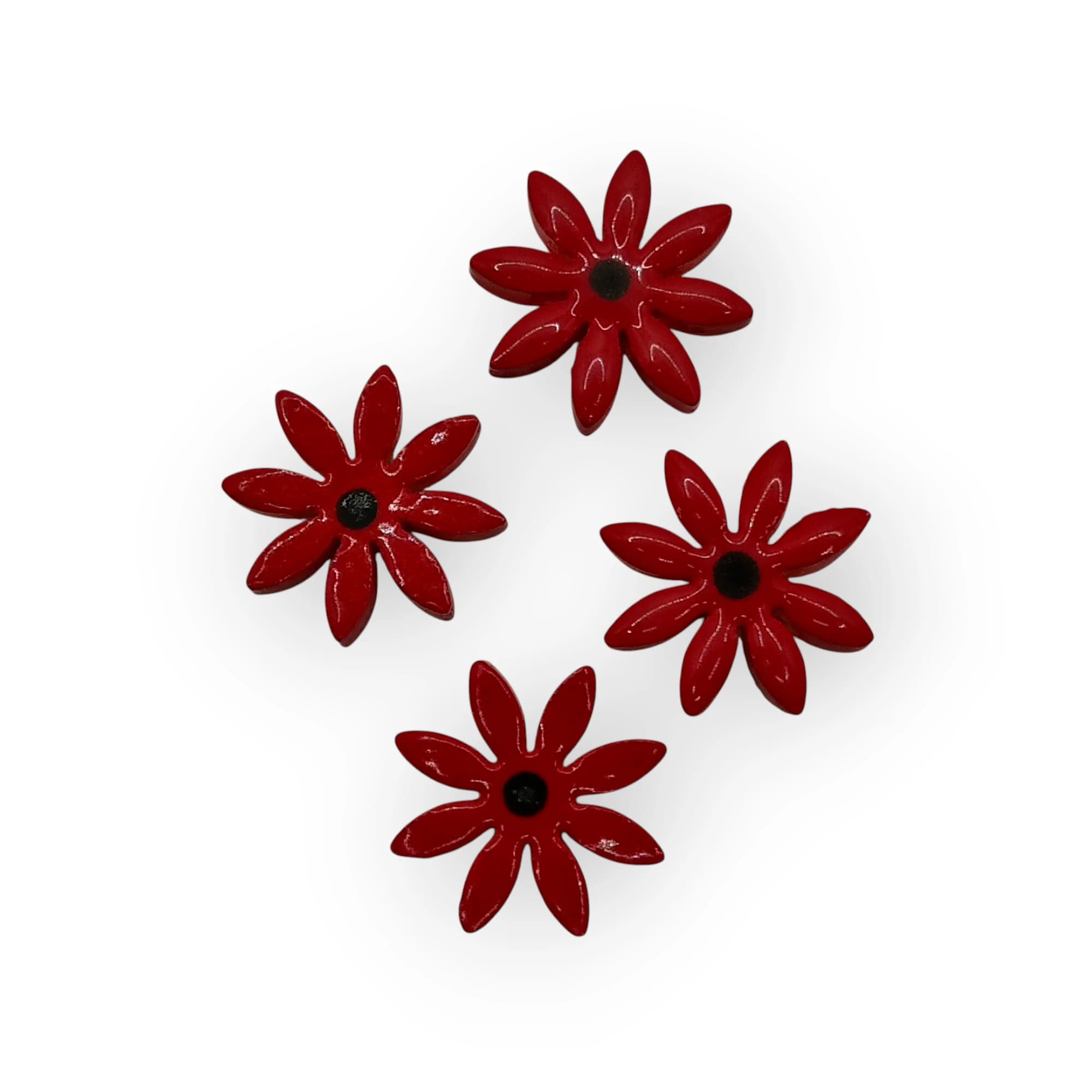Ceramic Insert Medium Red Flower