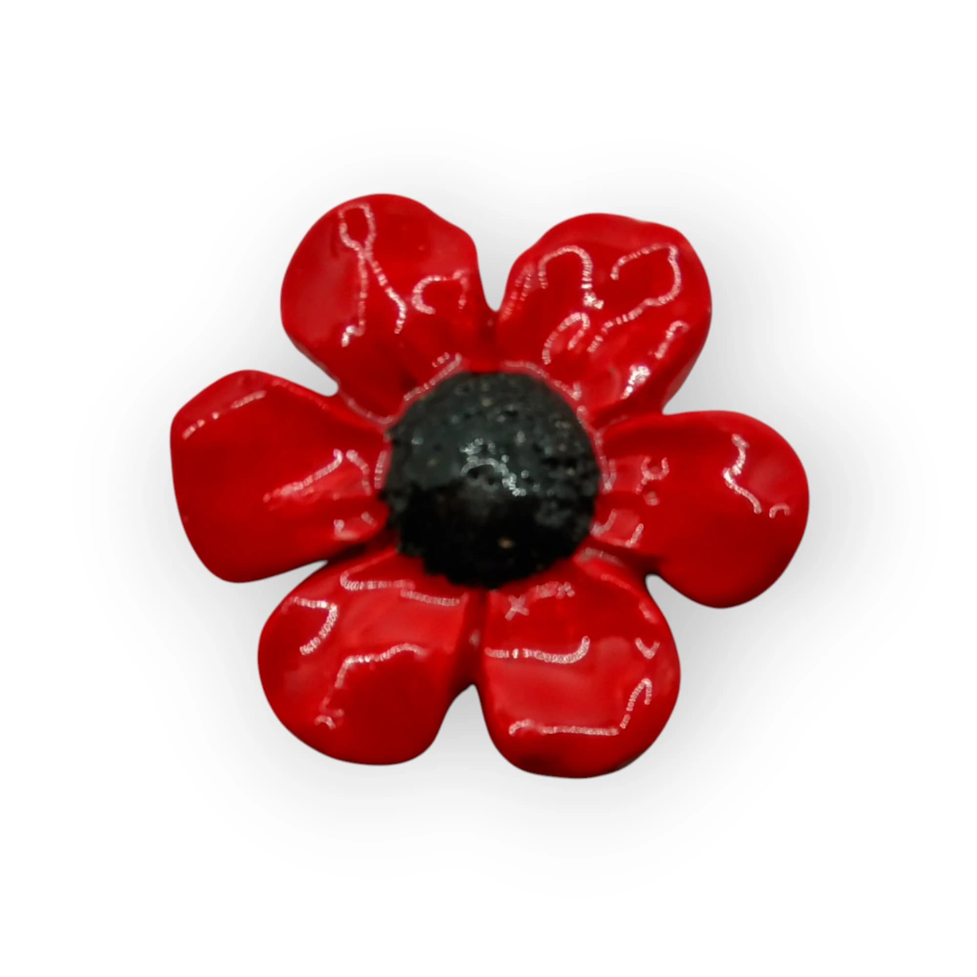 Red Ceramic Flower - red